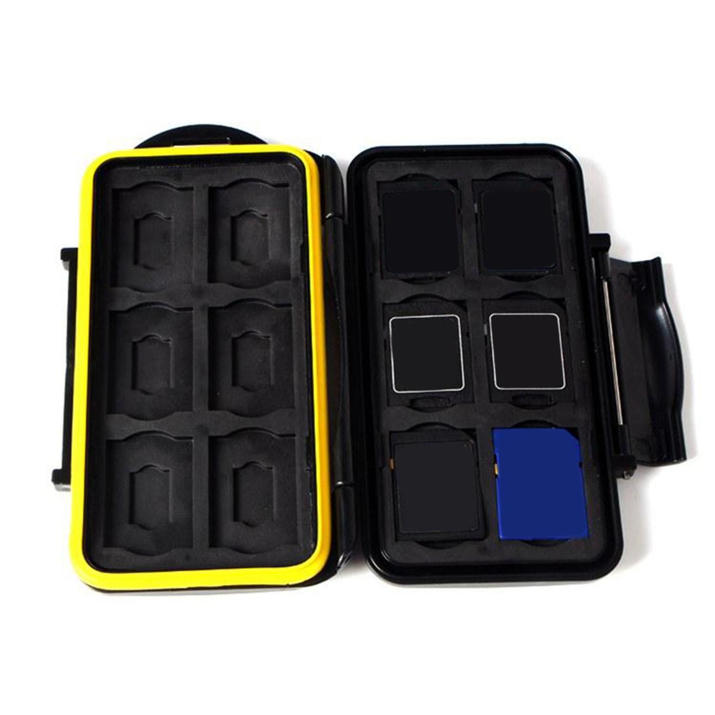 Memory Card Holder Large Capacity Water Resistant Shock Resistant Yellow