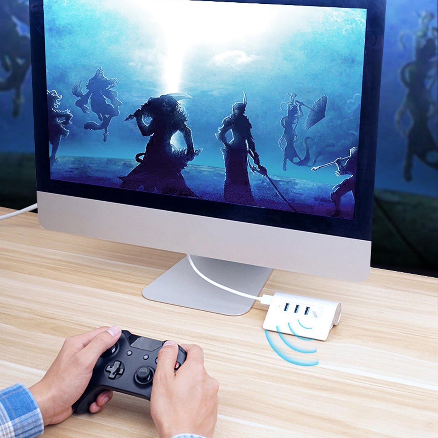 Low Latency Bluetooth Adapter Dongle for Bluetooth Mouse Headphones Speakers White