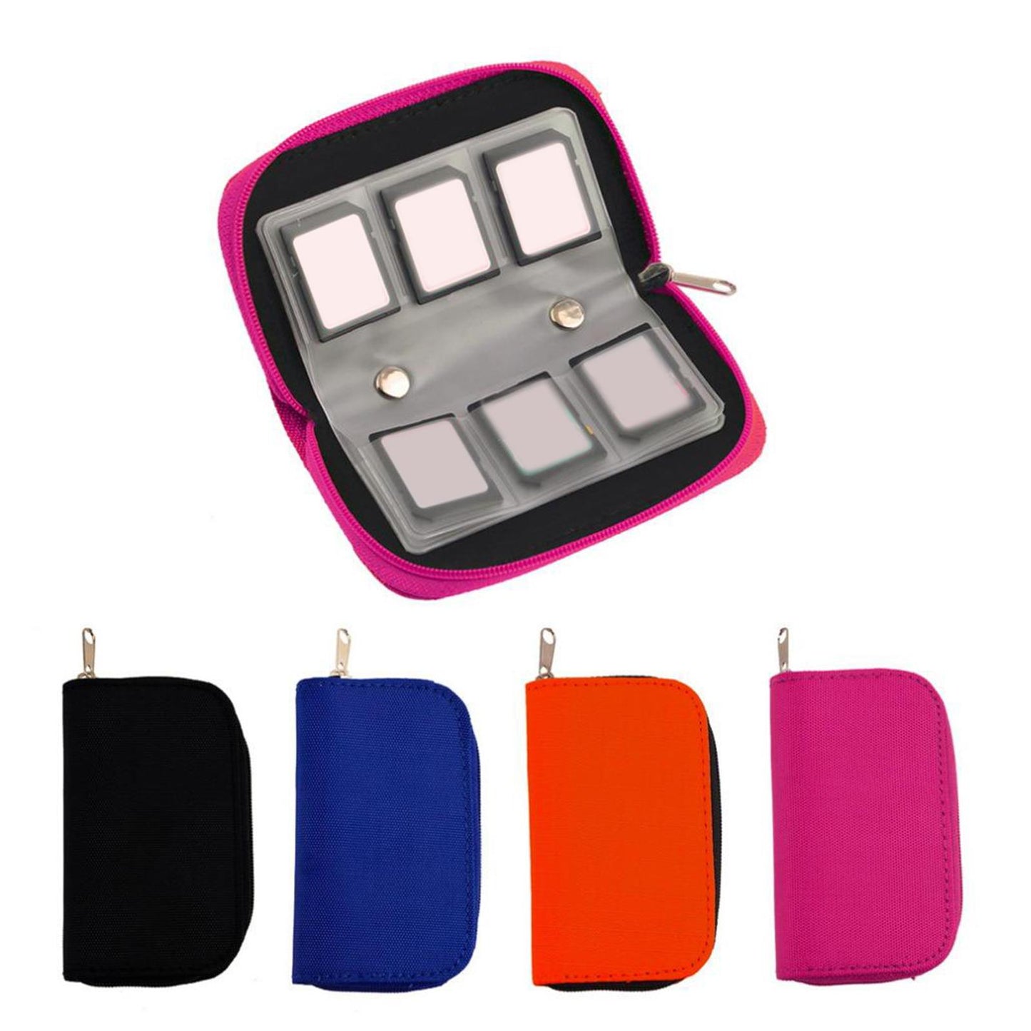 Nylon 22-Slot Memory Card Case Large Capacity Shockproof Protector Blue