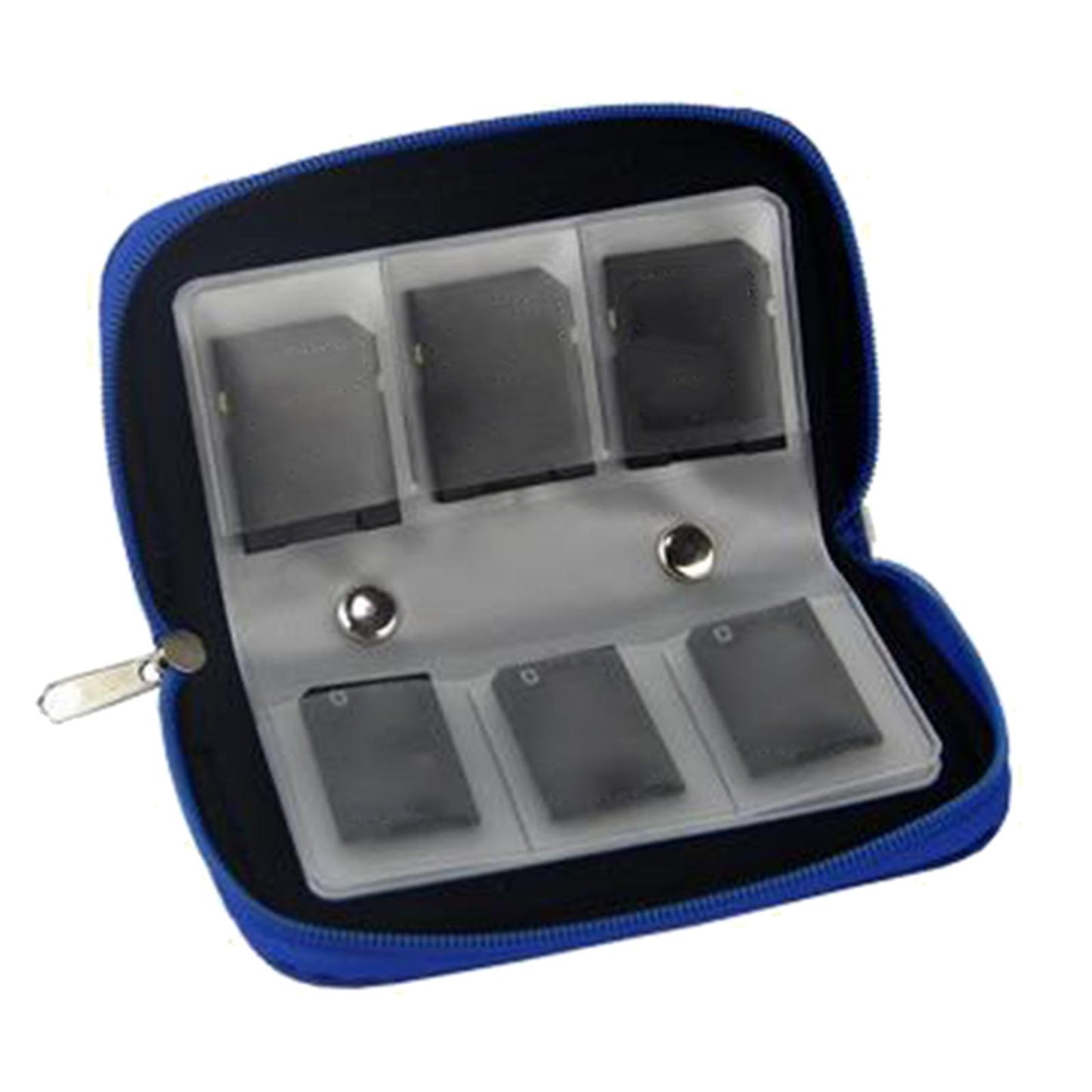 Nylon 22-Slot Memory Card Case Large Capacity Shockproof Protector Blue