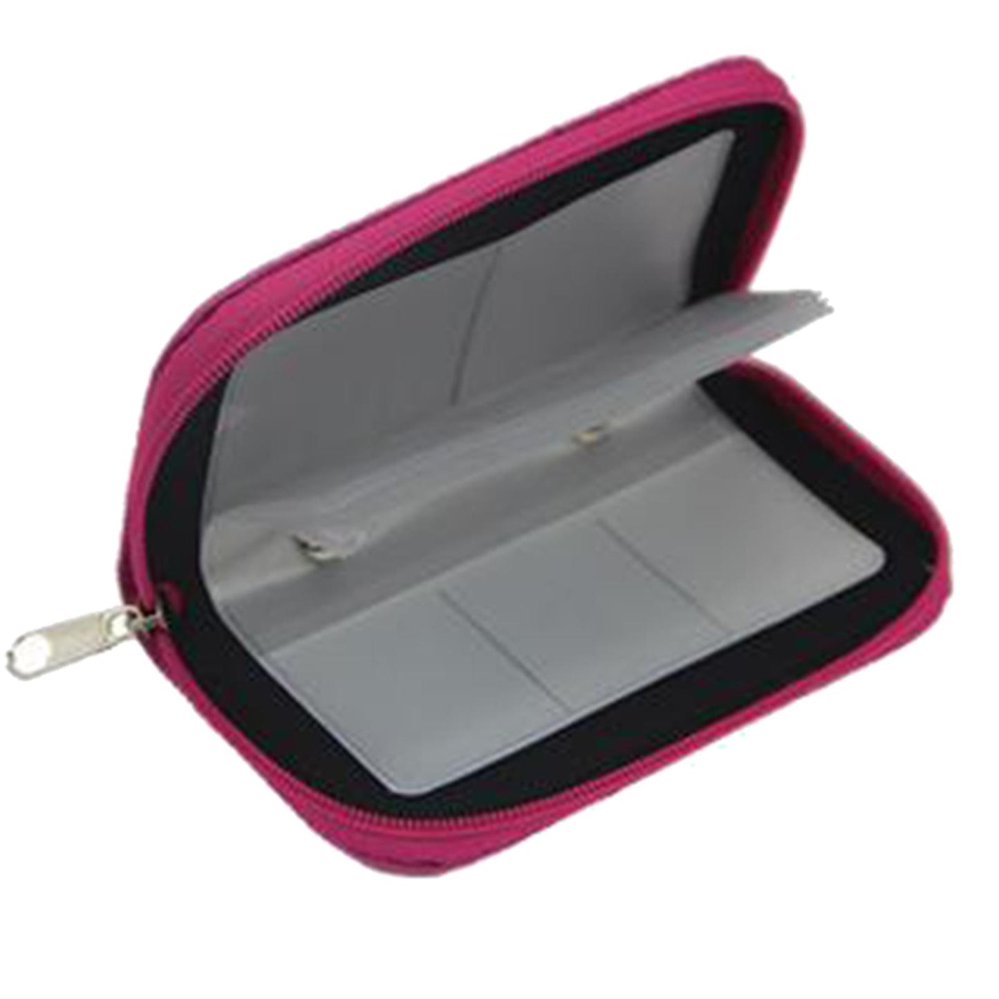 Nylon 22-Slot Memory Card Case Large Capacity Shockproof Protector Rose Red