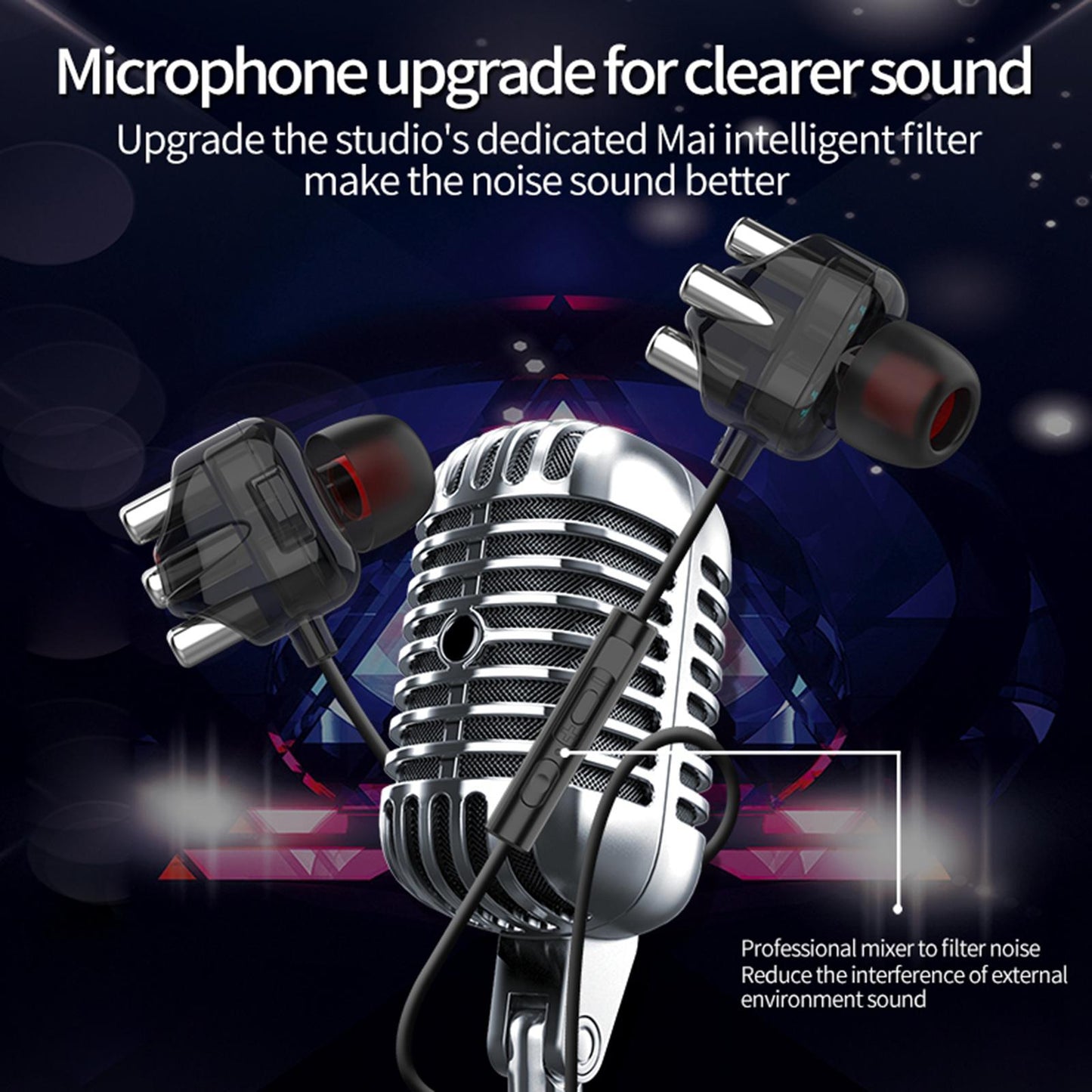 Clear Sport Earbuds Wired Earphones in Ear Headphones 3.5mm Black A