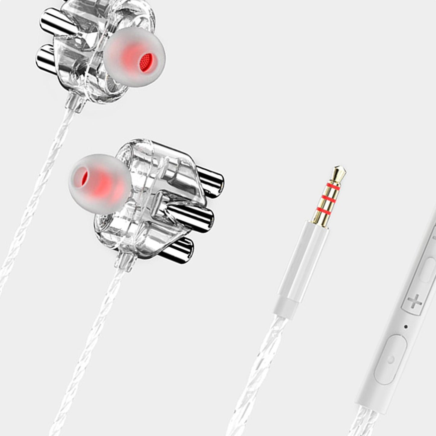 Clear Sport Earbuds Wired Earphones in Ear Headphones 3.5mm White