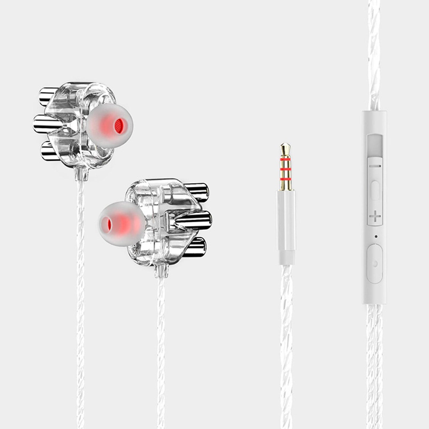Clear Sport Earbuds Wired Earphones in Ear Headphones 3.5mm White