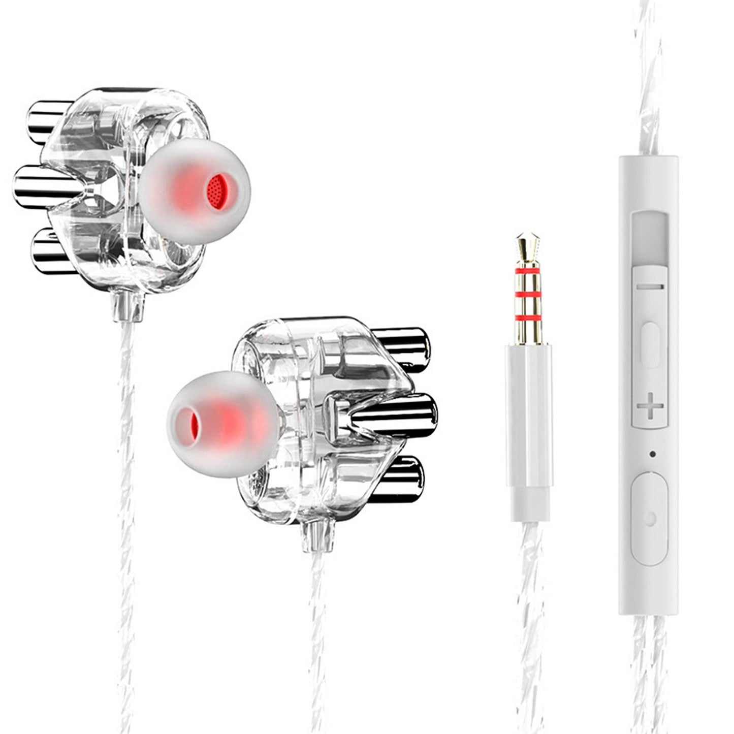 Clear Sport Earbuds Wired Earphones in Ear Headphones 3.5mm White