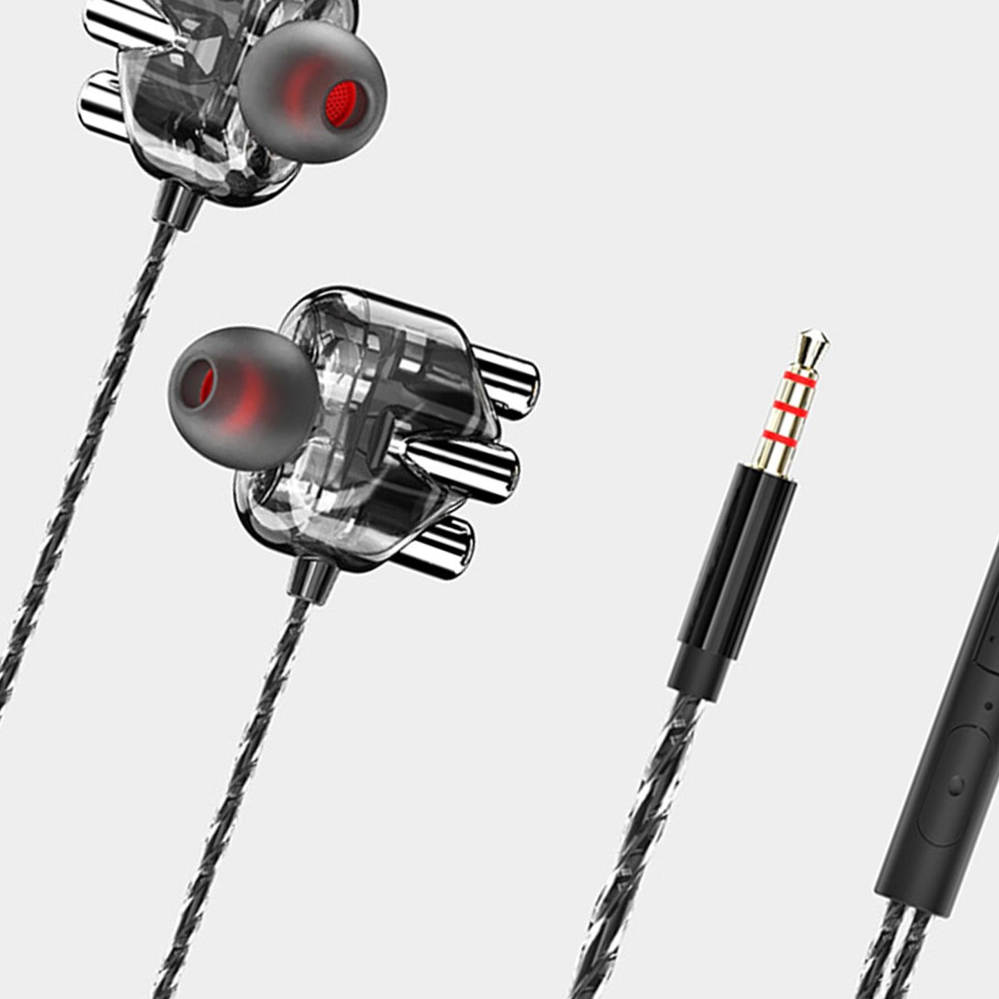 Clear Sport Earbuds Wired Earphones in Ear Headphones 3.5mm Black B