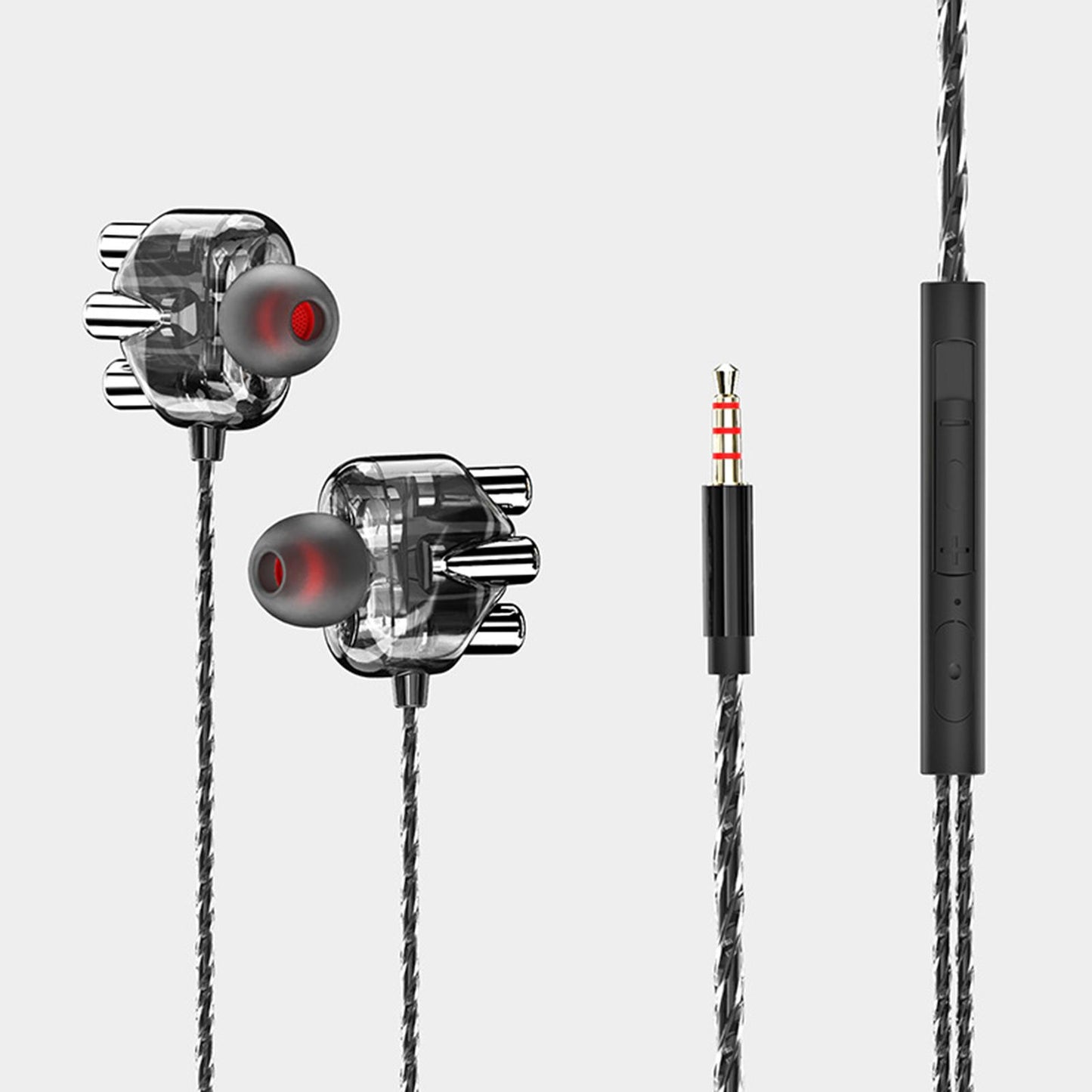 Clear Sport Earbuds Wired Earphones in Ear Headphones 3.5mm Black B