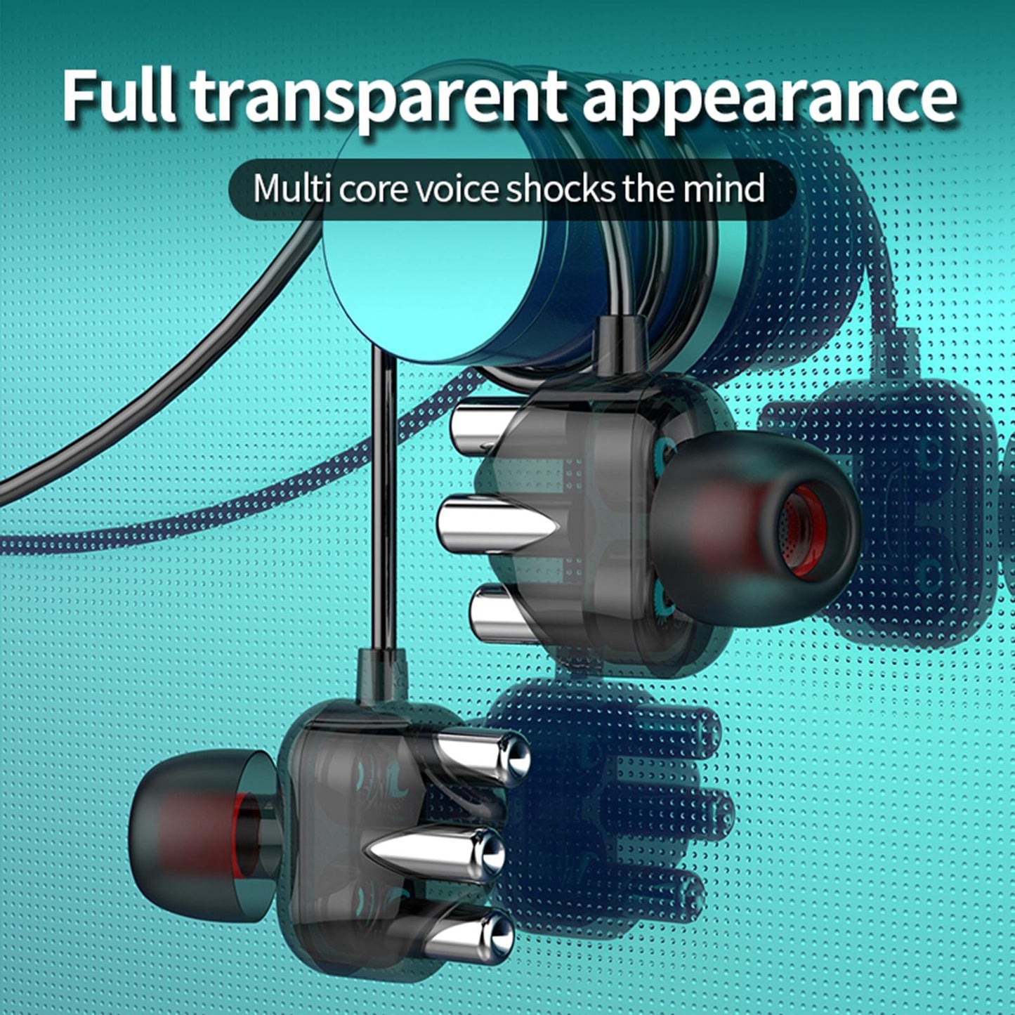 Clear Sport Earbuds Wired Earphones in Ear Headphones 3.5mm Green