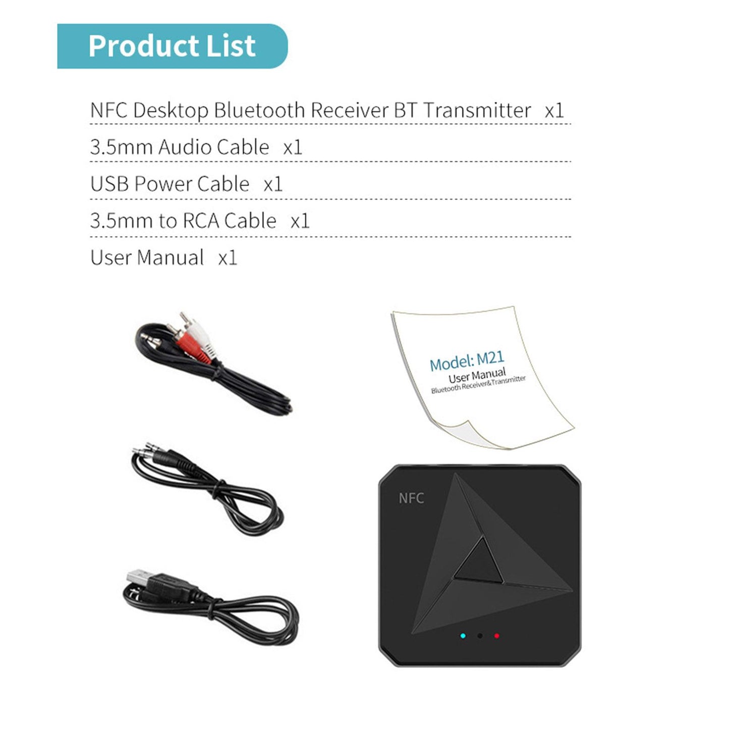 Plug&Play Bluetooth Receiver with 3.5mm Jack for Home Stereo HiFi Music