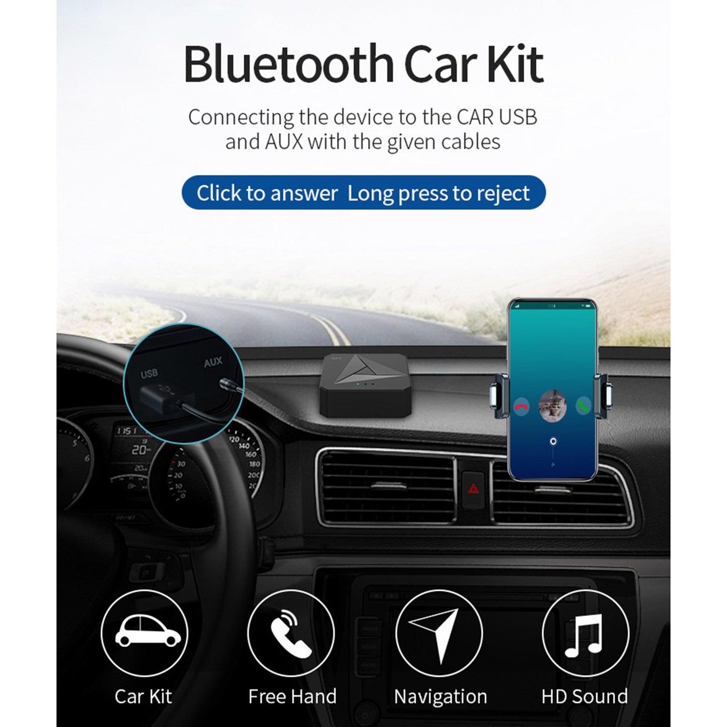 Plug&Play Bluetooth Receiver with 3.5mm Jack for Home Stereo HiFi Music