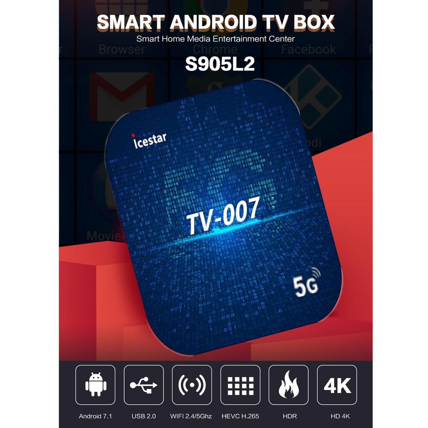 Mini Digital WiFi STB Media Player Bt STB Device EU Plug 4GB 32GB 5G BT