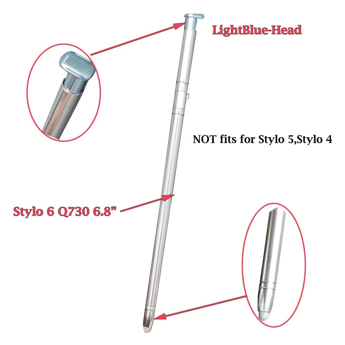 Stylus Pen Touch Pen Part For LG Stylo 6 Q730TM Q730VS Q730MS Light Blue