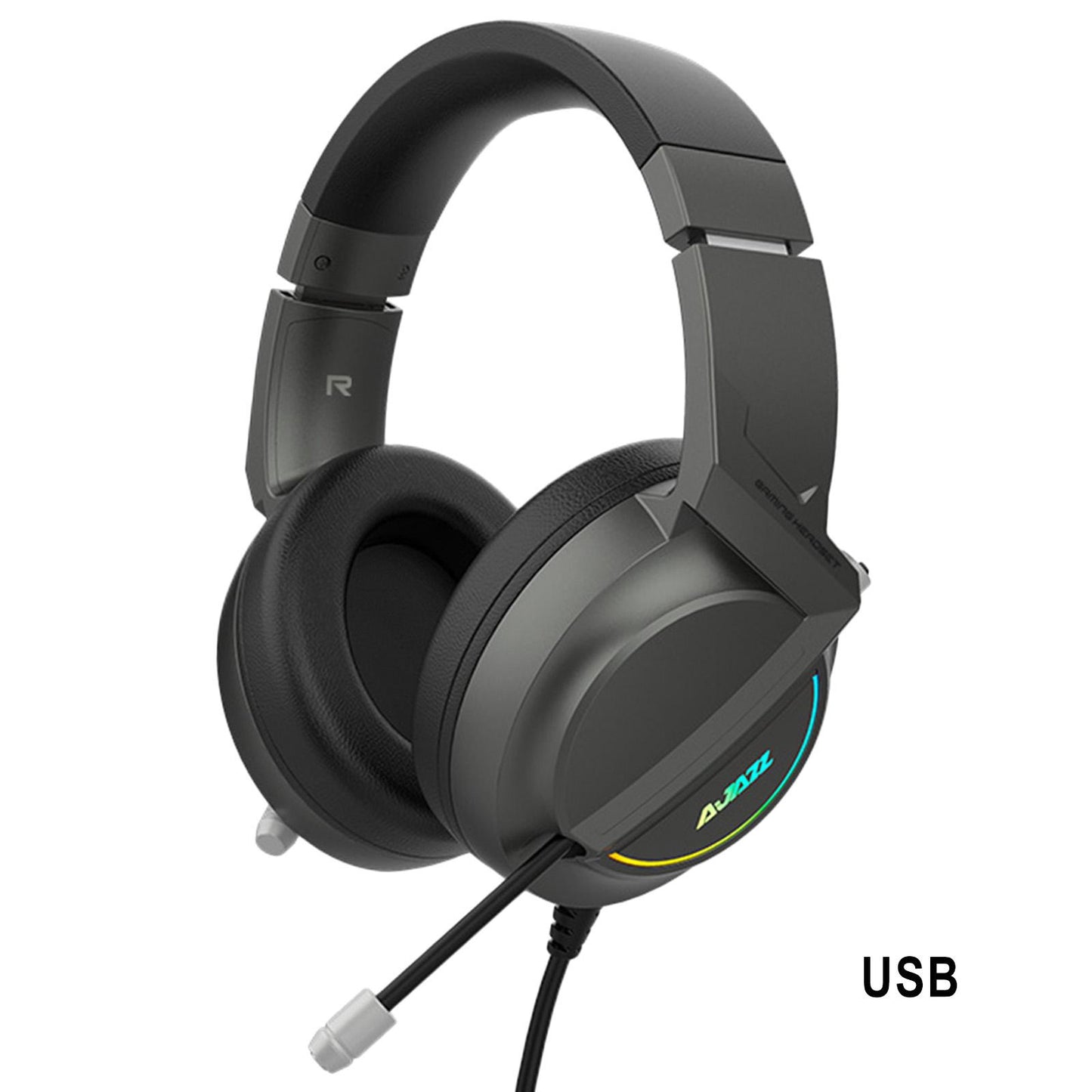 AX365 Gaming Headset 7.1 Channel Surround w/ Retractable MIC For PC Laptop Black USB 7.1