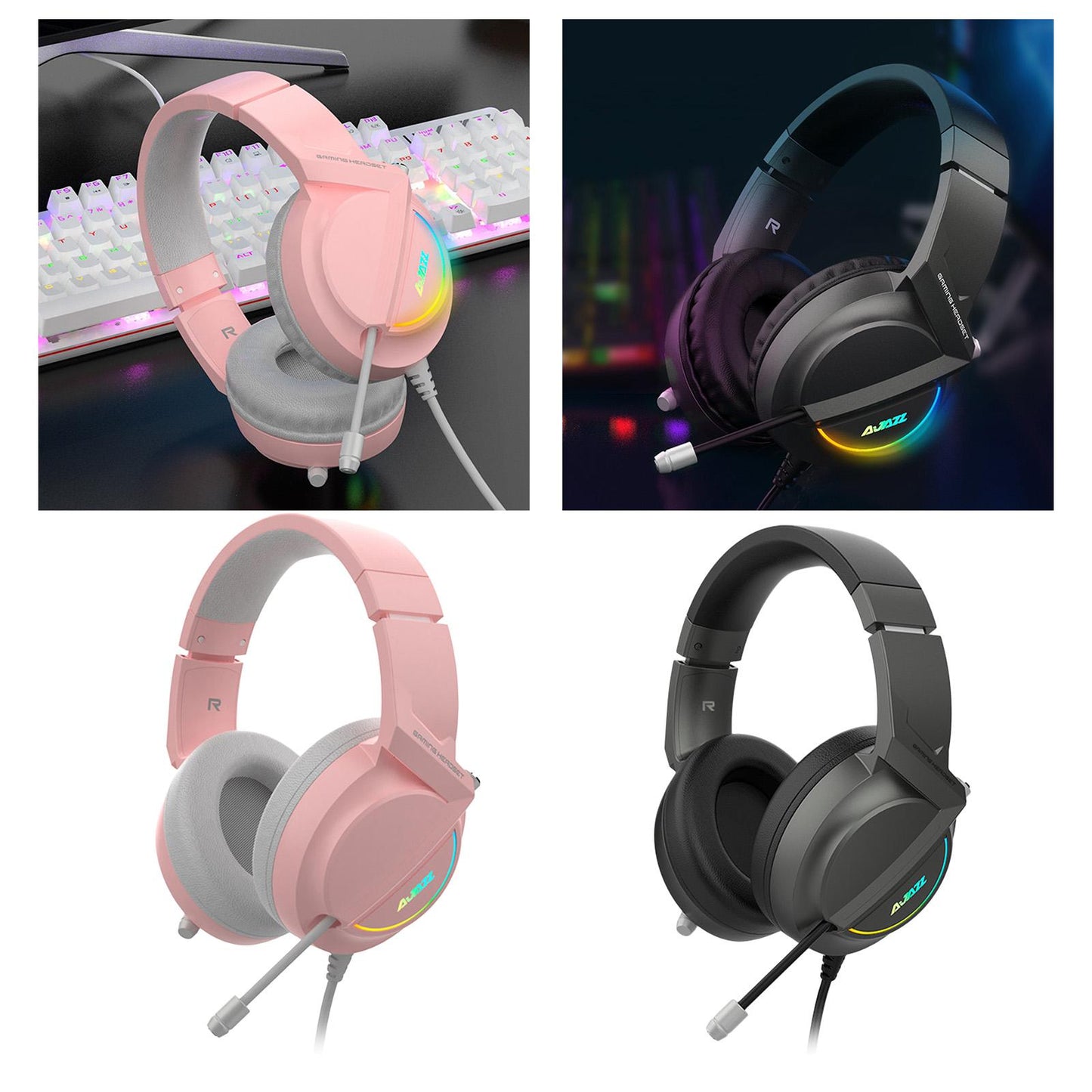 AX365 Gaming Headset 7.1 Channel Surround w/ Retractable MIC For PC Laptop Black USB 7.1