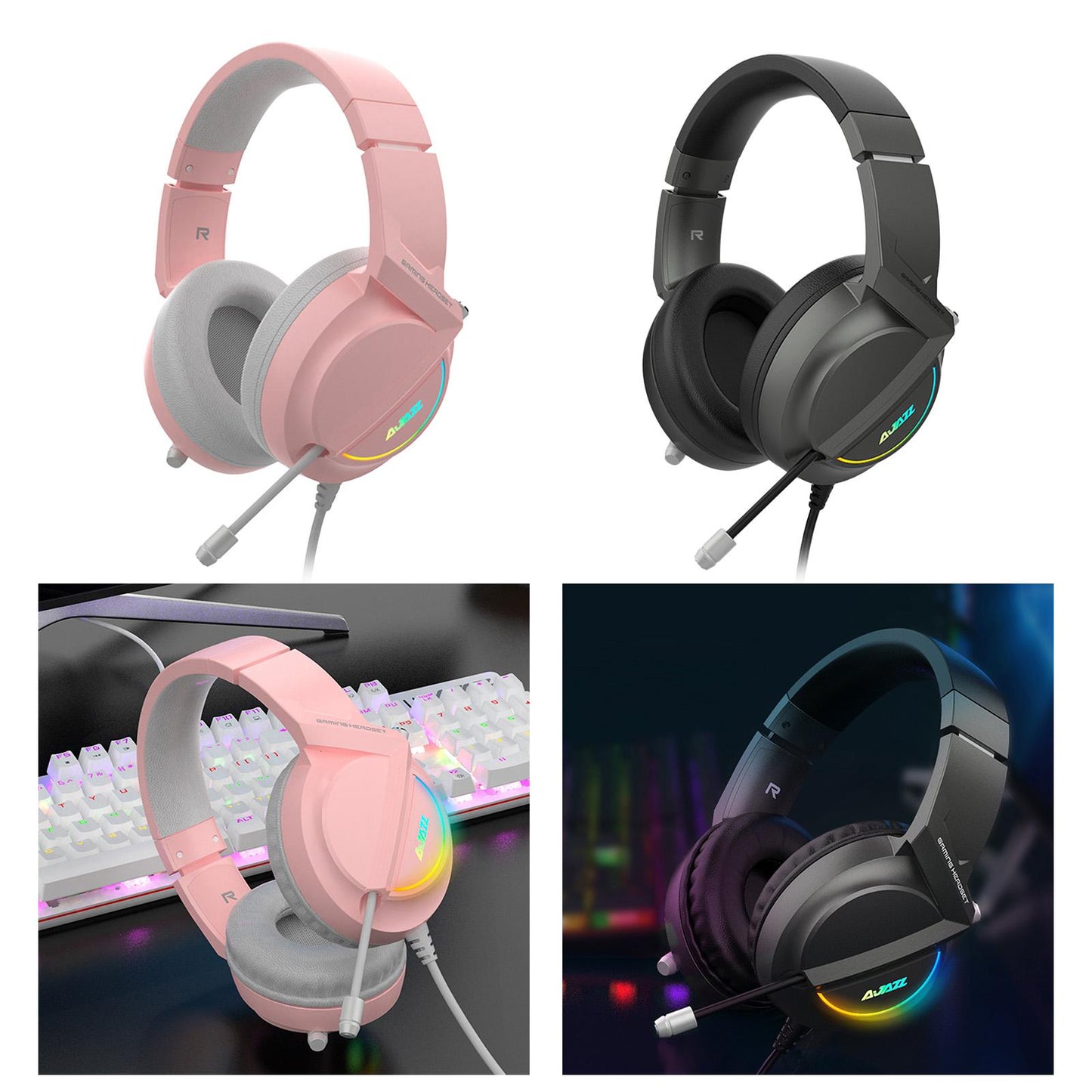 AX365 Gaming Headset 7.1 Channel Surround w/ Retractable MIC For PC Laptop Black USB 7.1