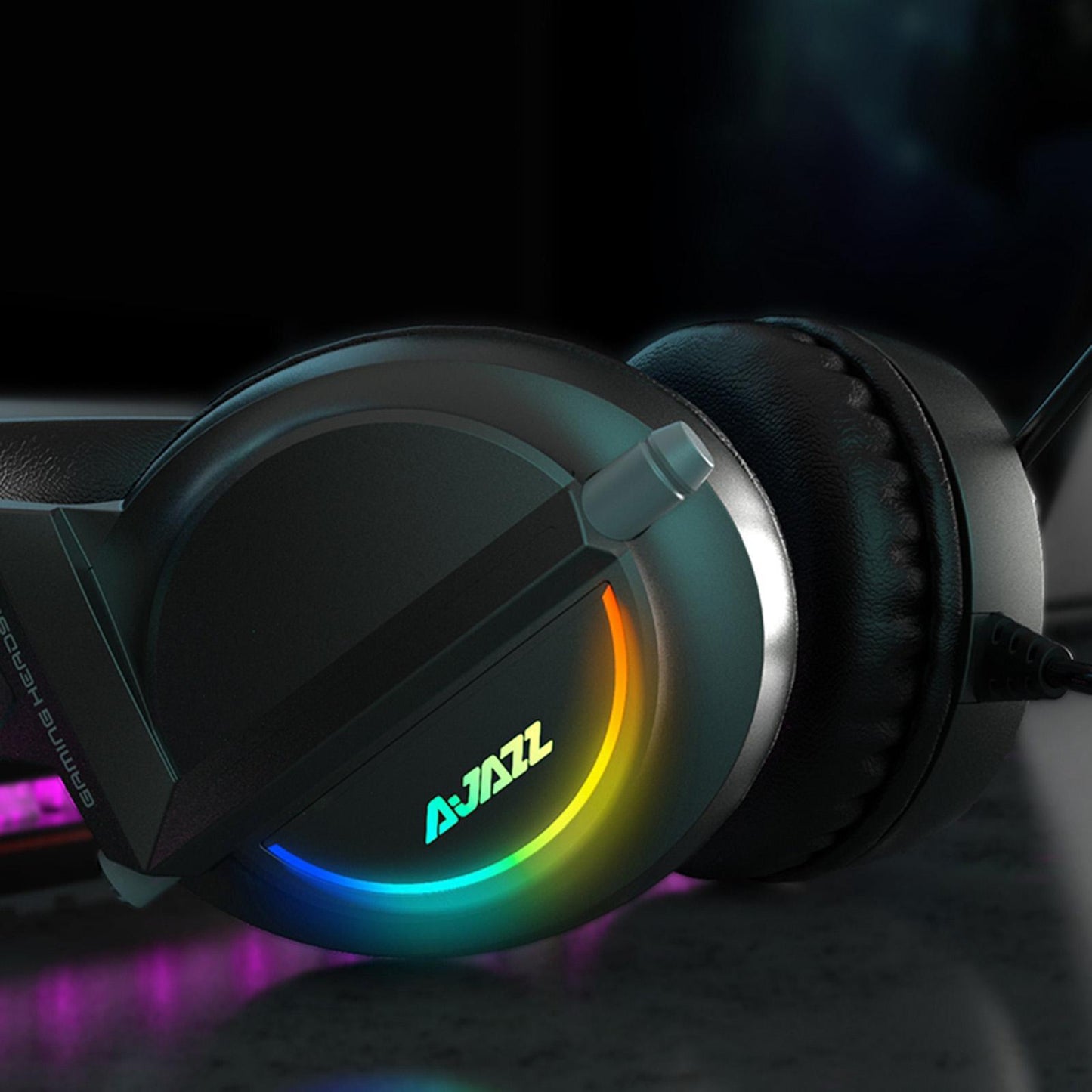 AX365 Gaming Headset 7.1 Channel Surround w/ Retractable MIC For PC Laptop Black 3.5mm