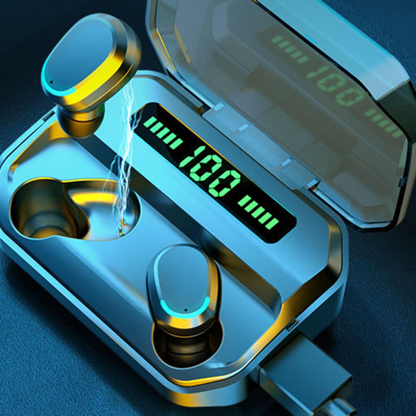 Sport Waterproof Bluetooth Earpads Wireless Headsets Earphones 2200mAh Black