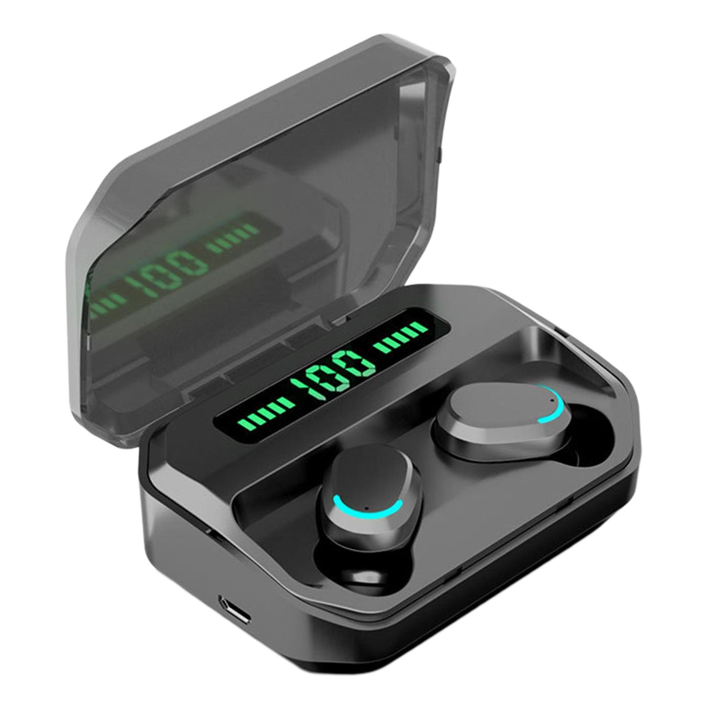 Sport Waterproof Bluetooth Earpads Wireless Headsets Earphones 2200mAh Black