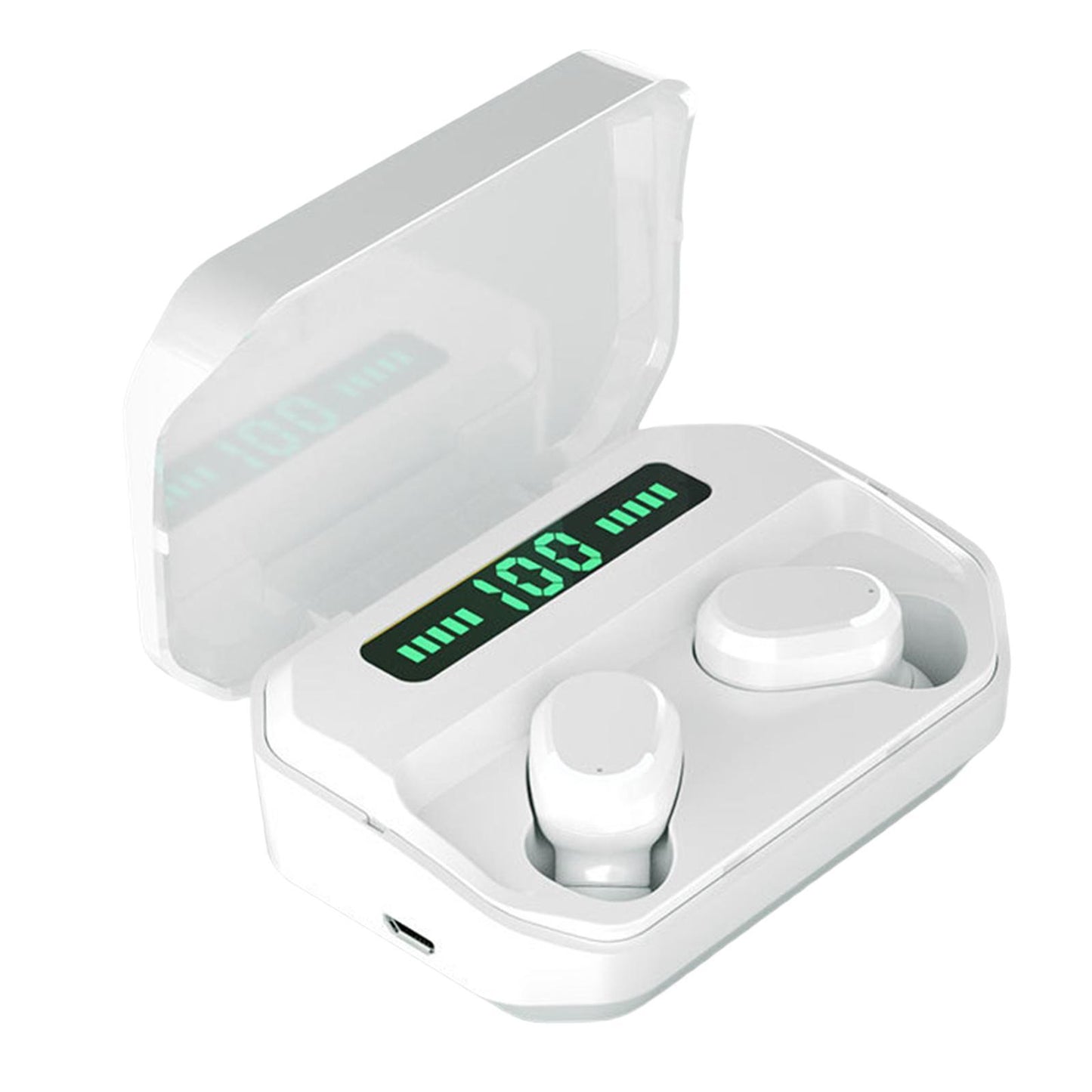 Sport Waterproof Bluetooth Earpads Wireless Headsets Earphones 2200mAh White