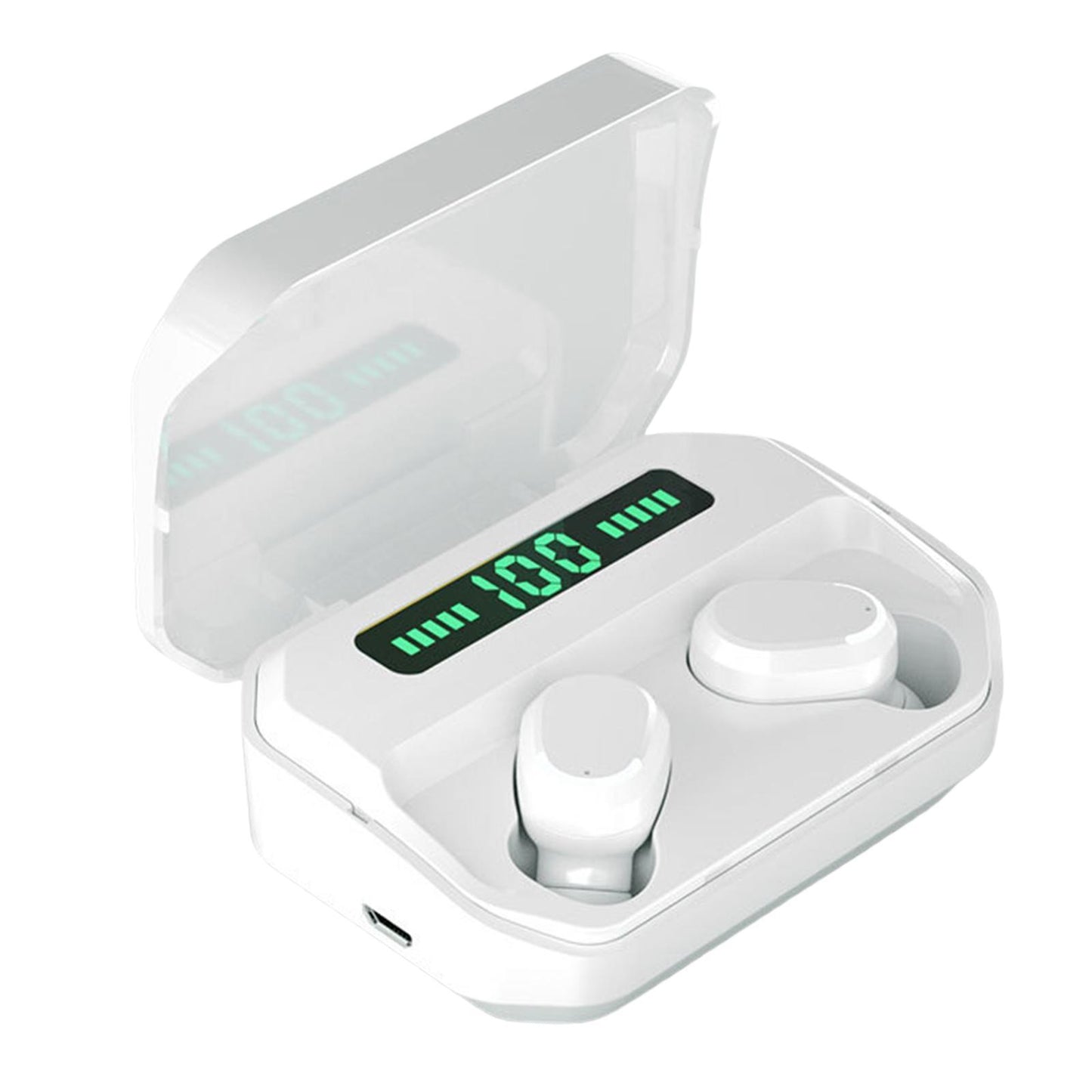 Sport Waterproof Bluetooth Earpads Wireless Headsets Earphones 2200mAh White