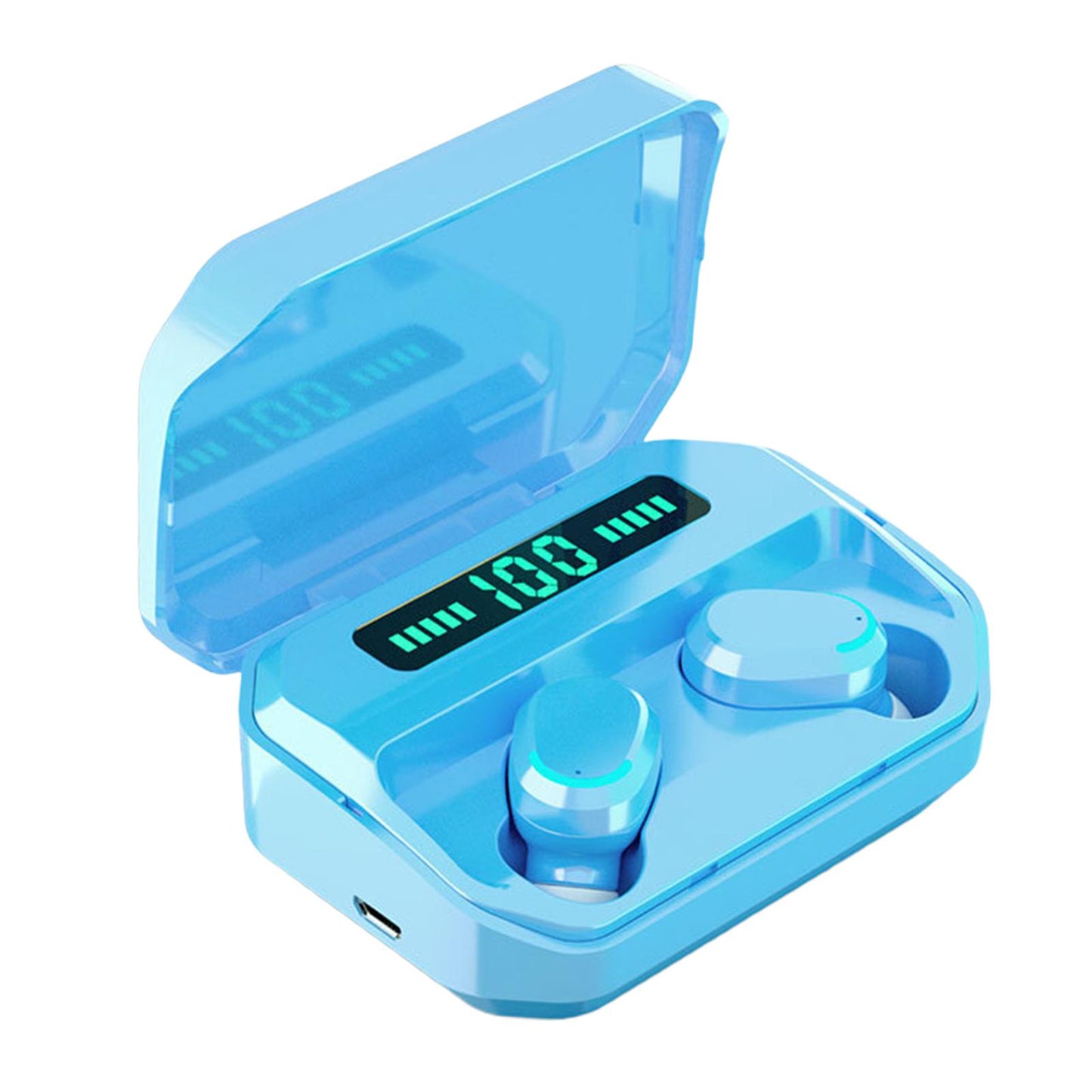 Sport Waterproof Bluetooth Earpads Wireless Headsets Earphones 2200mAh Blue