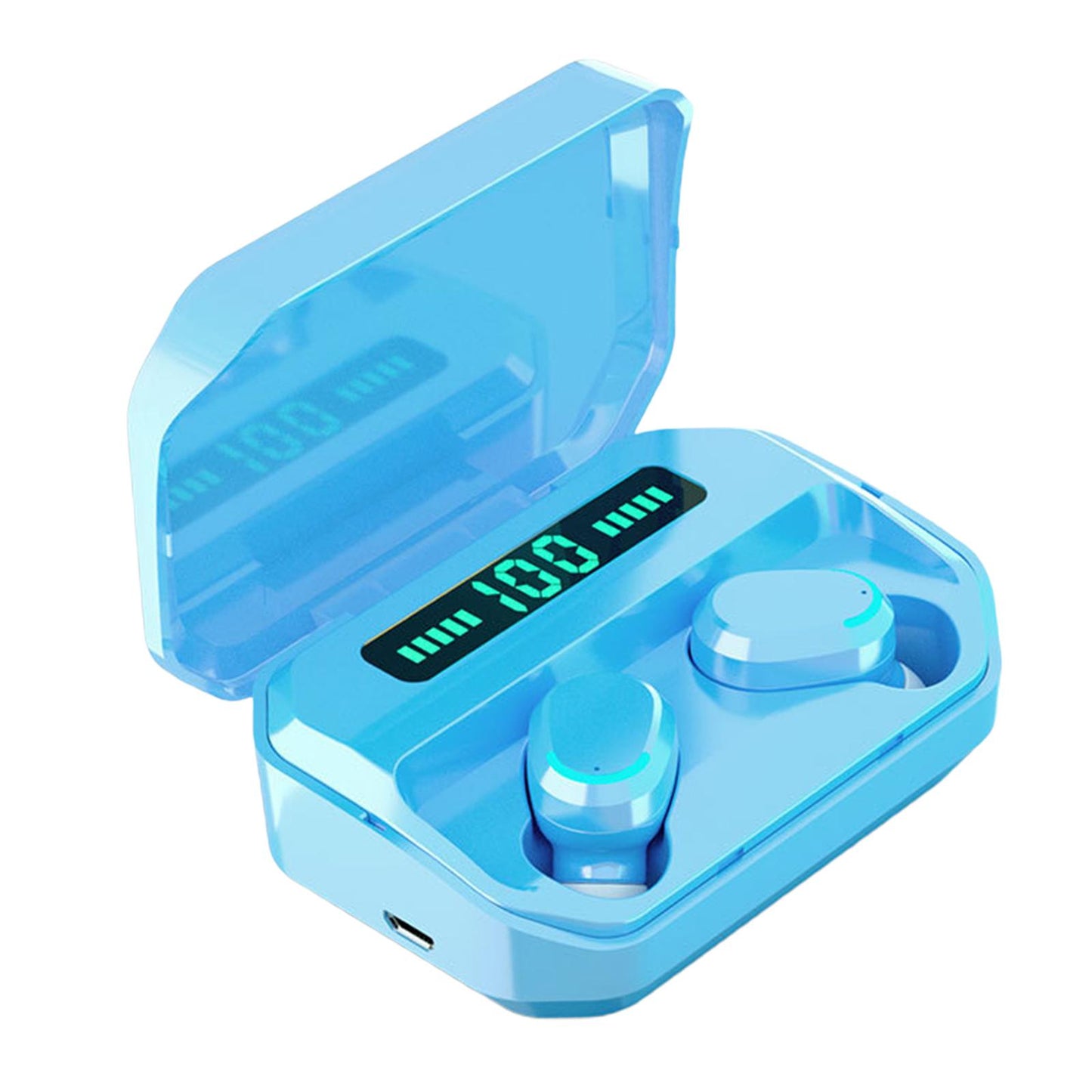 Sport Waterproof Bluetooth Earpads Wireless Headsets Earphones 2200mAh Blue