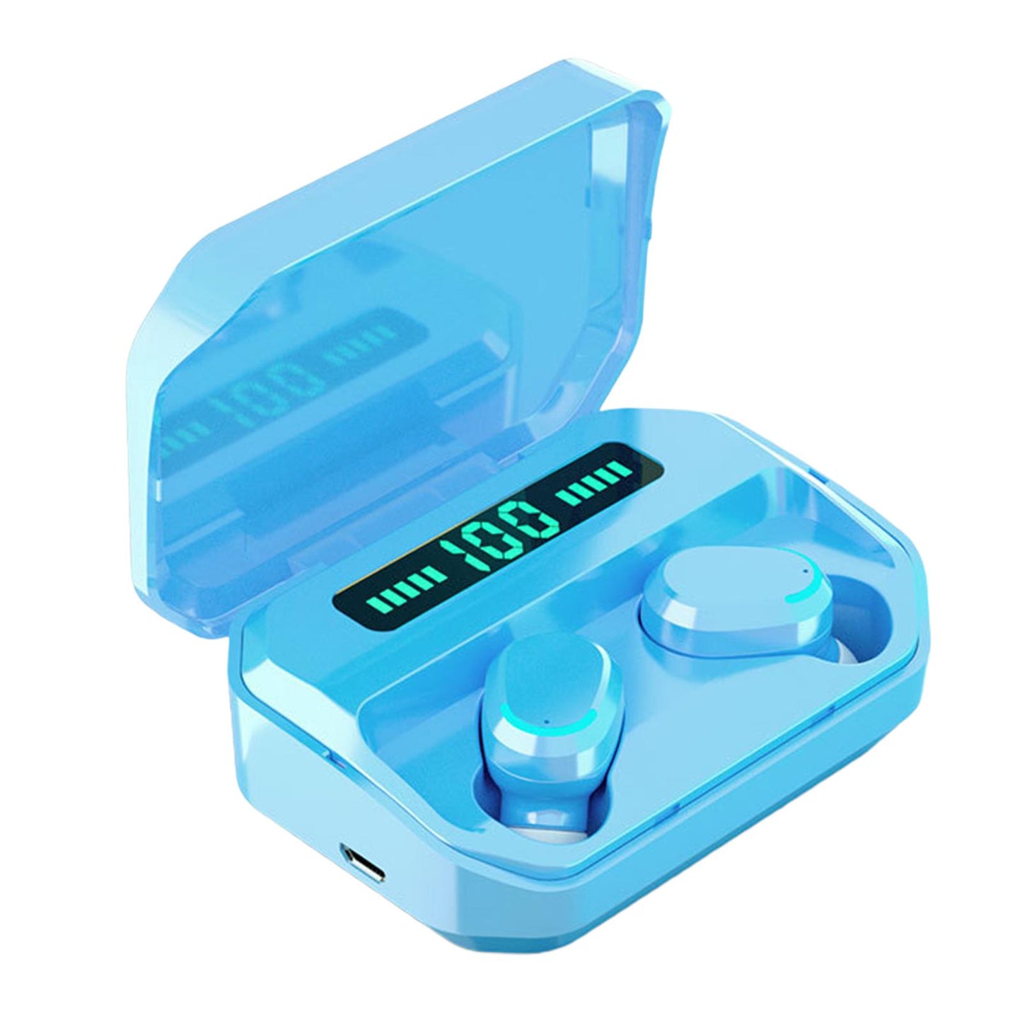 Sport Waterproof Bluetooth Earpads Wireless Headsets Earphones 2200mAh Blue