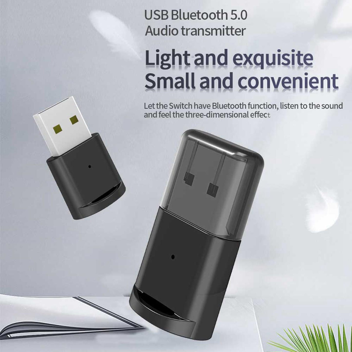 USB Bluetooth 5.0 Audio Adapter Transmitter Receiver 2-in-1 for Hands Free