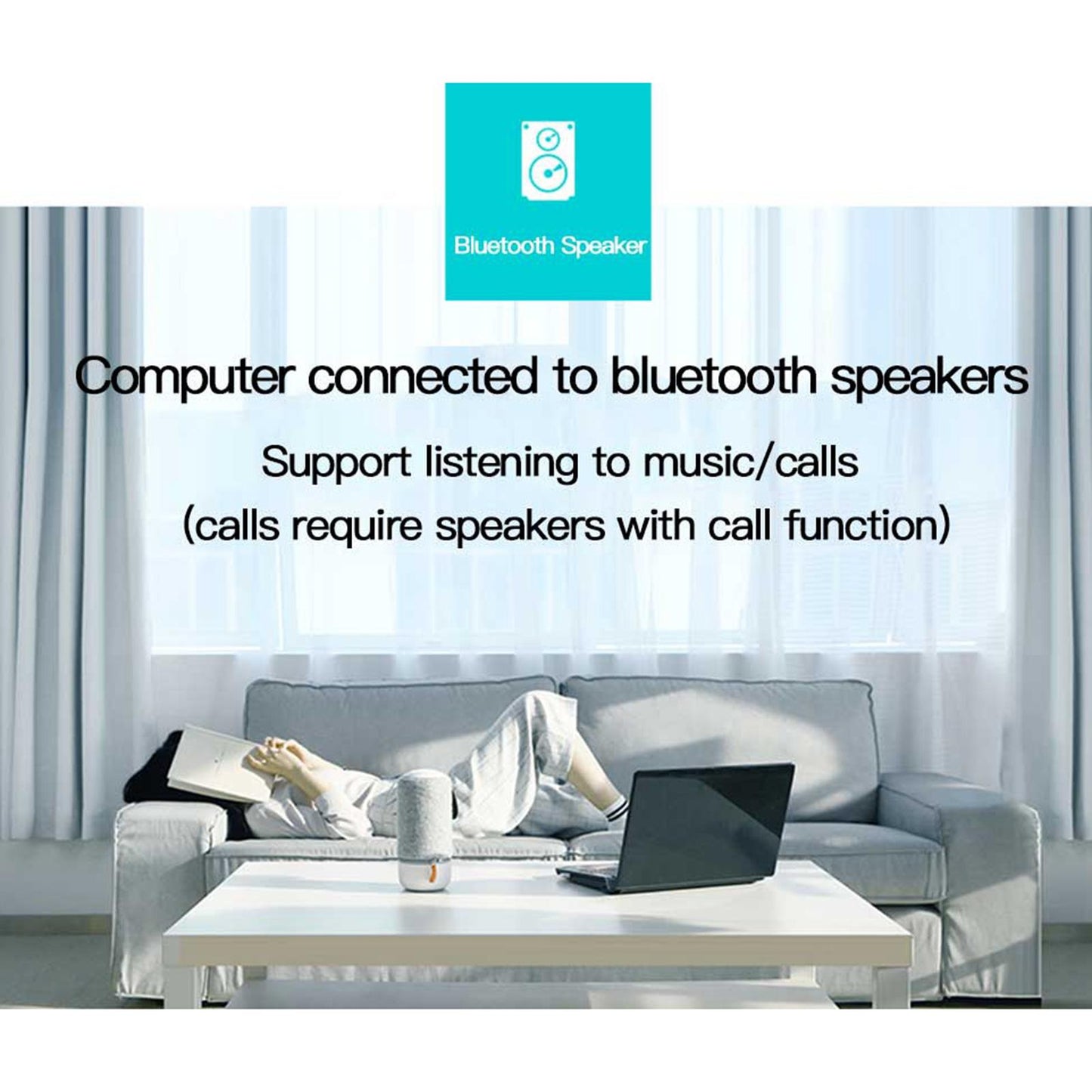 USB Bluetooth 5.0 Audio Adapter Transmitter Receiver 2-in-1 for Hands Free