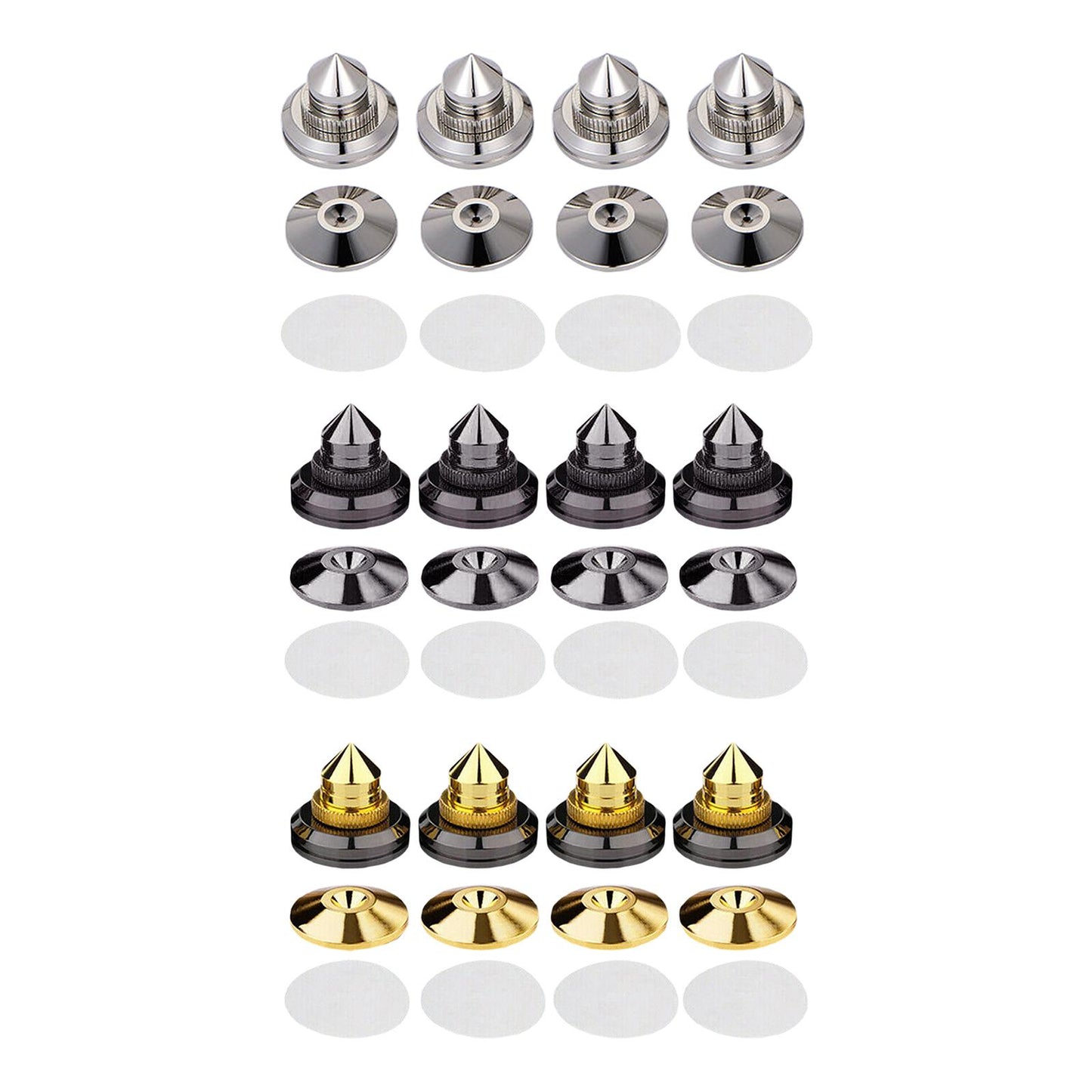 4PCS Speakers Stand Spikes Loudspeaker Box Nails Pads Alloy Gold