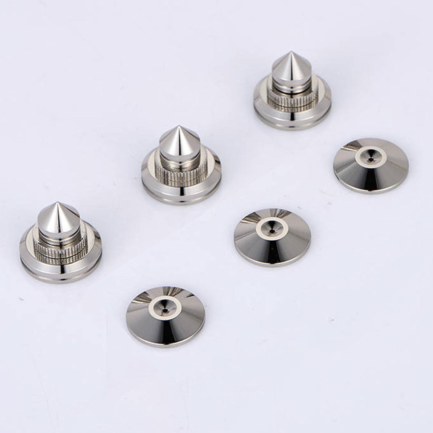 4PCS Speakers Stand Spikes Loudspeaker Box Nails Pads Alloy Silver