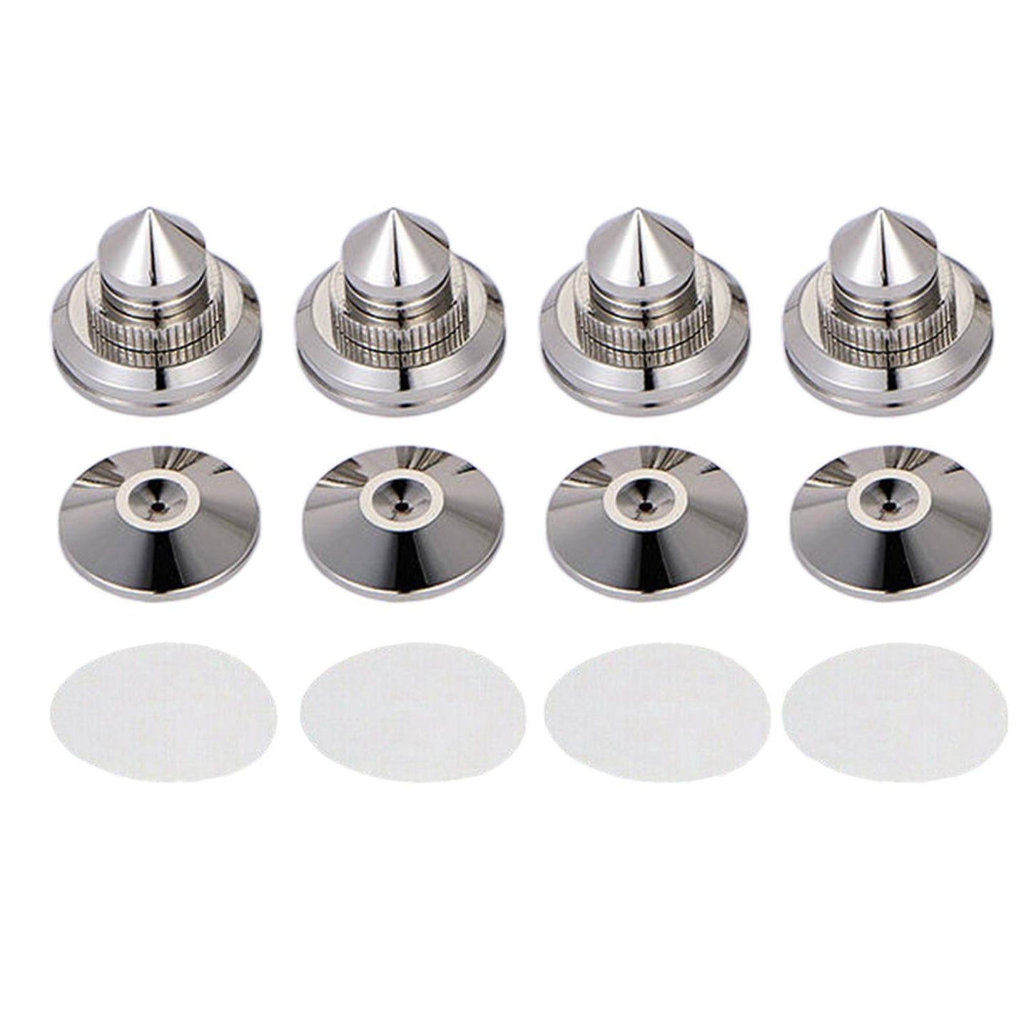 4PCS Speakers Stand Spikes Loudspeaker Box Nails Pads Alloy Silver