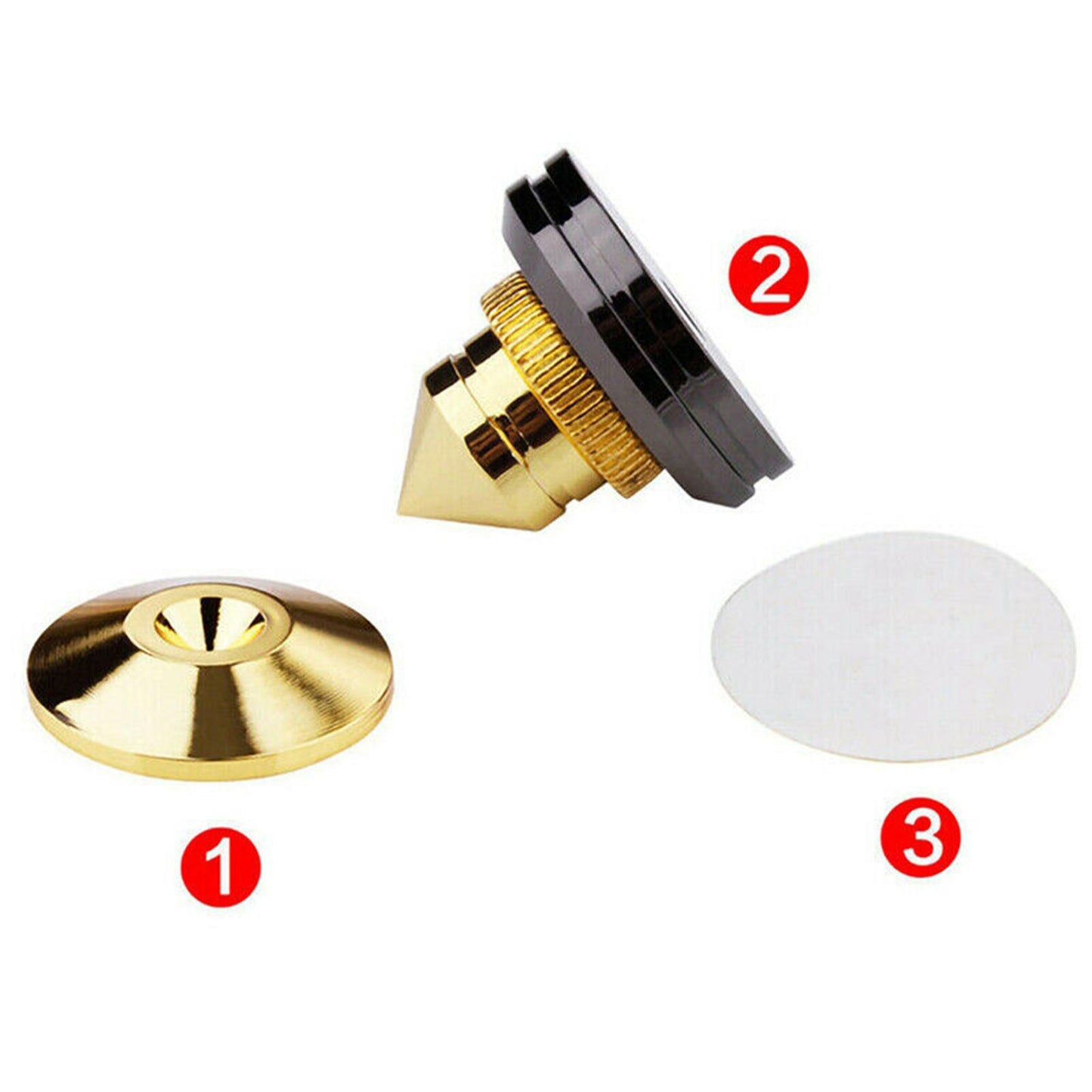 4PCS Speakers Stand Spikes Loudspeaker Box Nails Pads Copper Alloy Gold