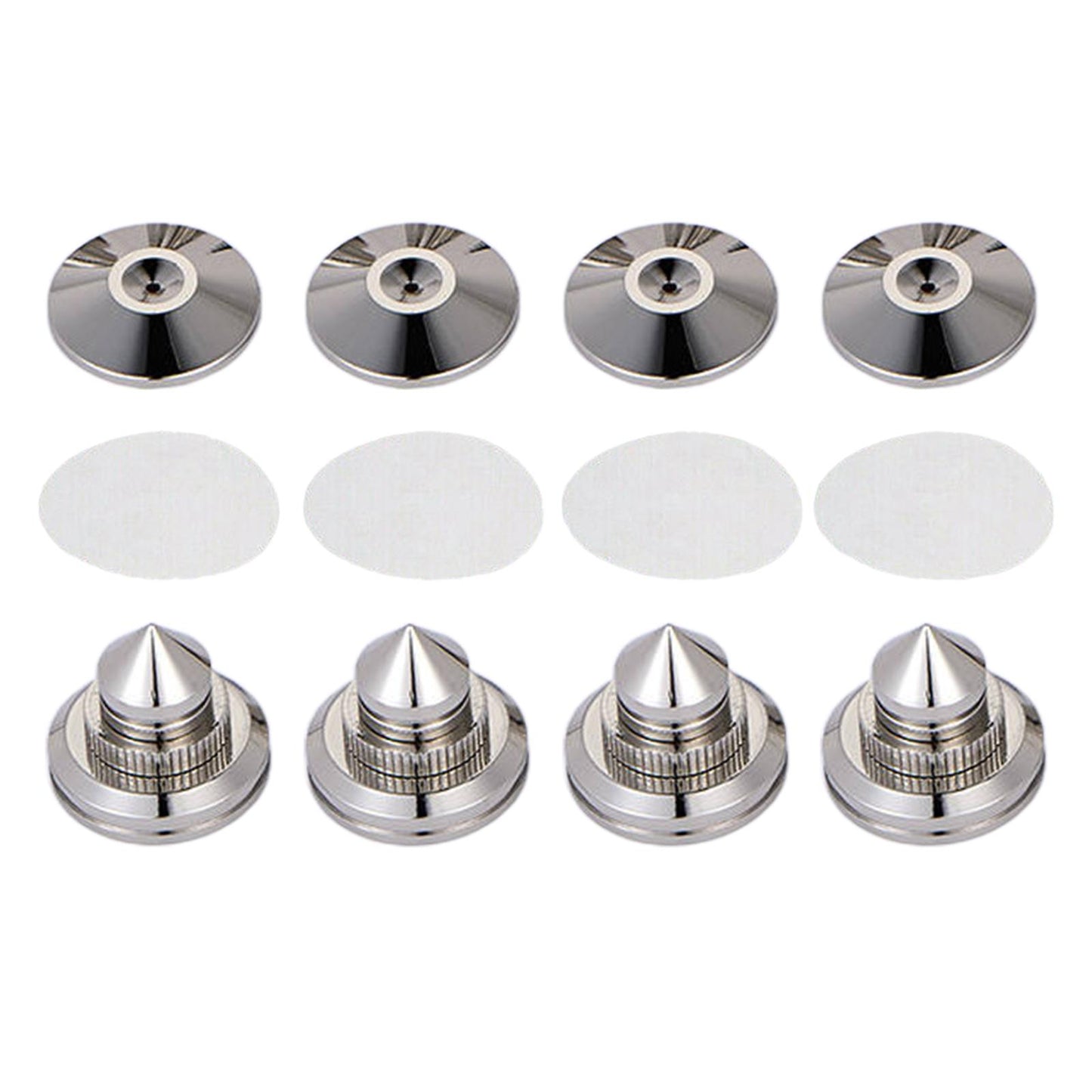 4PCS Speakers Stand Spikes Loudspeaker Box Nails Pads Copper Alloy Silver