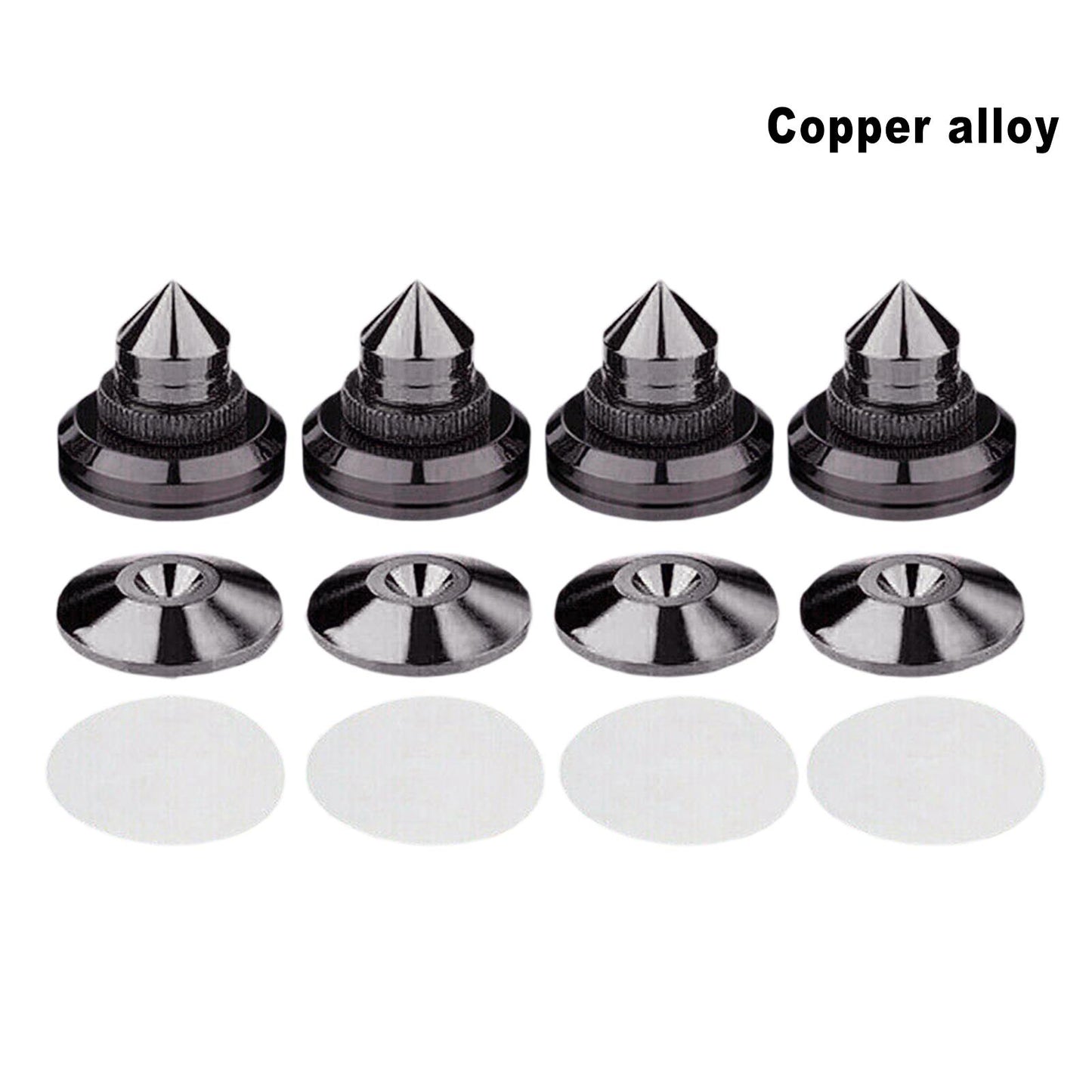 4PCS Speakers Stand Spikes Loudspeaker Box Nails Pads Copper Alloy Black