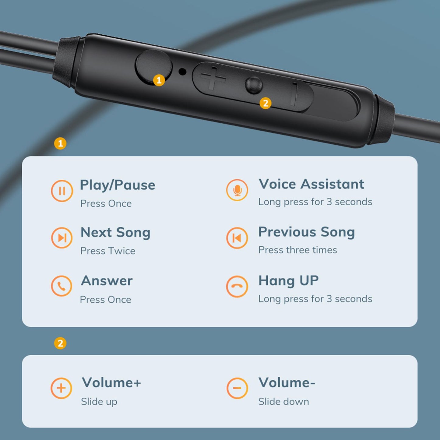 3.5mm In-Ear Earbuds Music Sport Earphone Super Bass Headset Micophone Grey