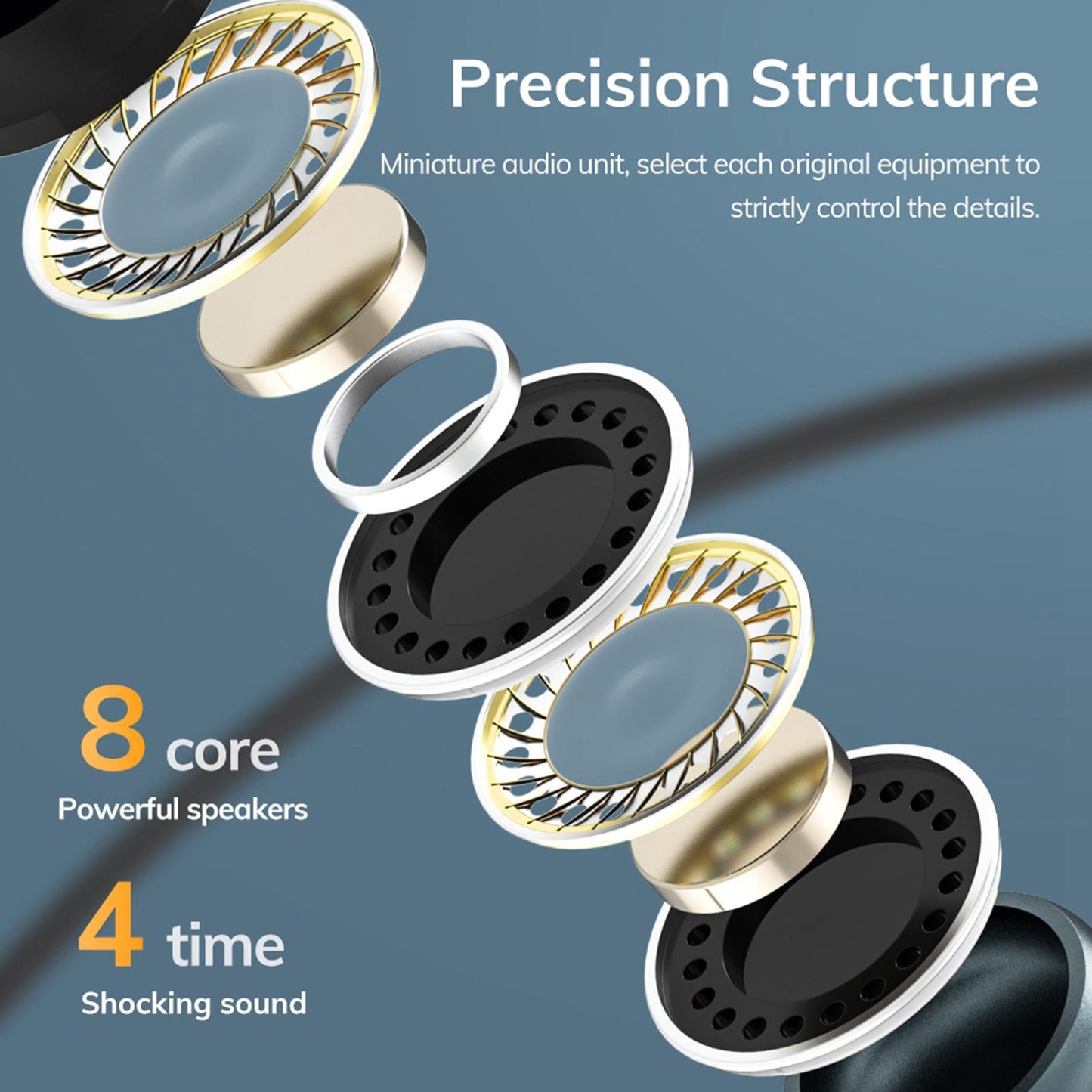 3.5mm In-Ear Earbuds Music Sport Earphone Super Bass Headset Micophone Grey