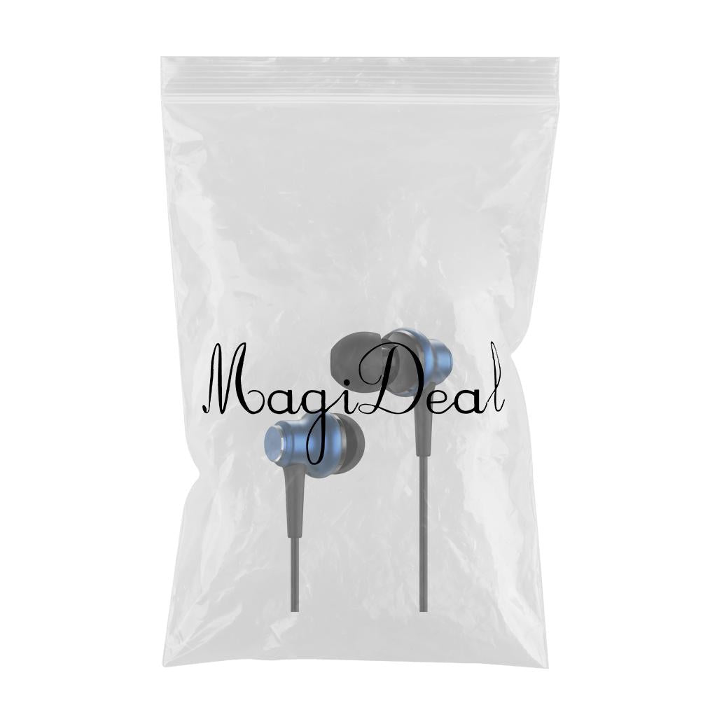 3.5mm In-Ear Earbuds Music Sport Earphone Super Bass Headset Micophone Blue