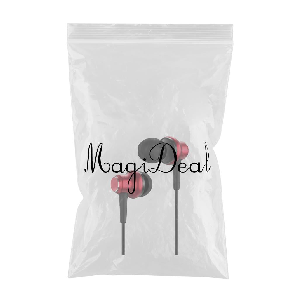 3.5mm In-Ear Earbuds Music Sport Earphone Super Bass Headset Micophone Red