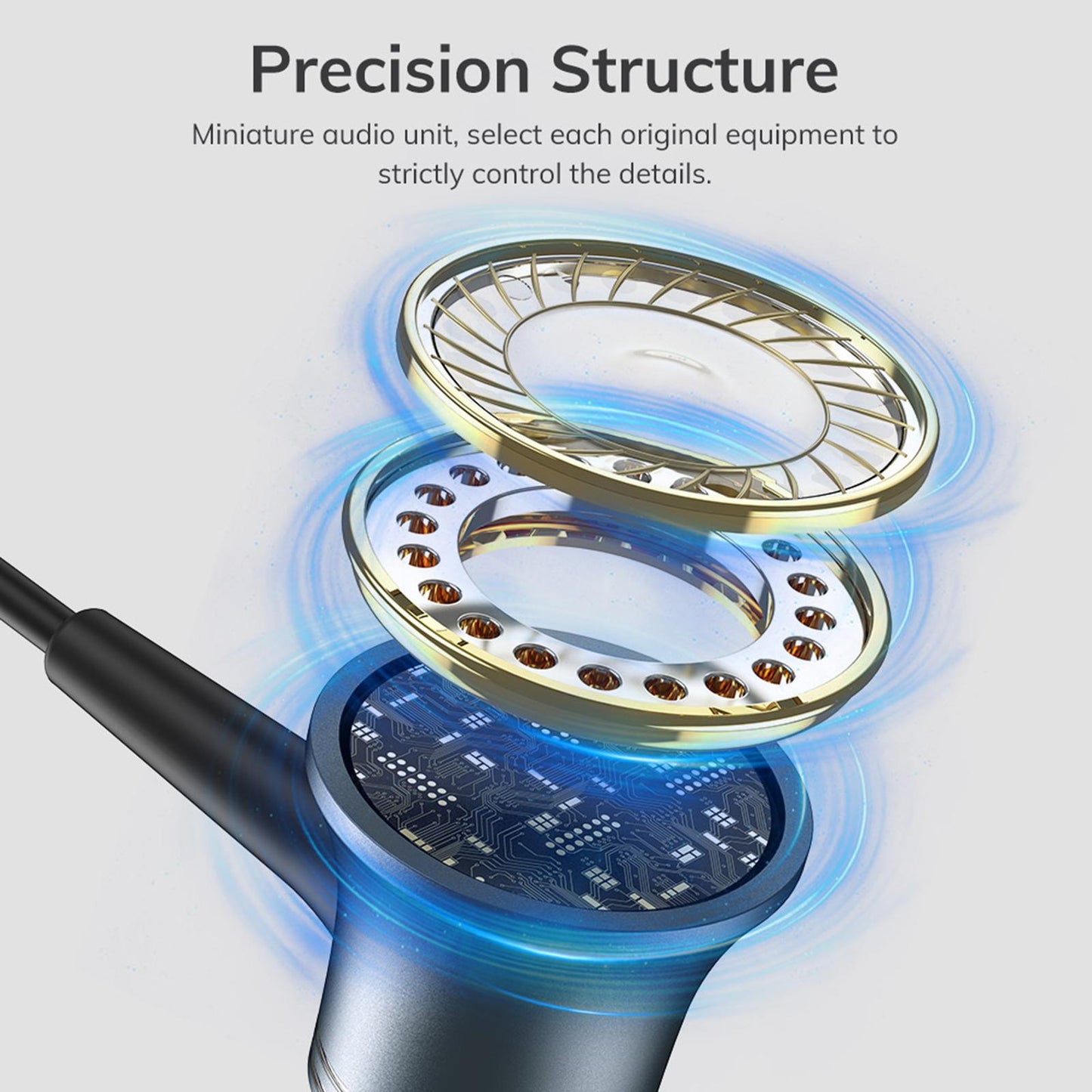 Sport Wired Earphones in Ear Headphones 3.5mm for Workout Grey