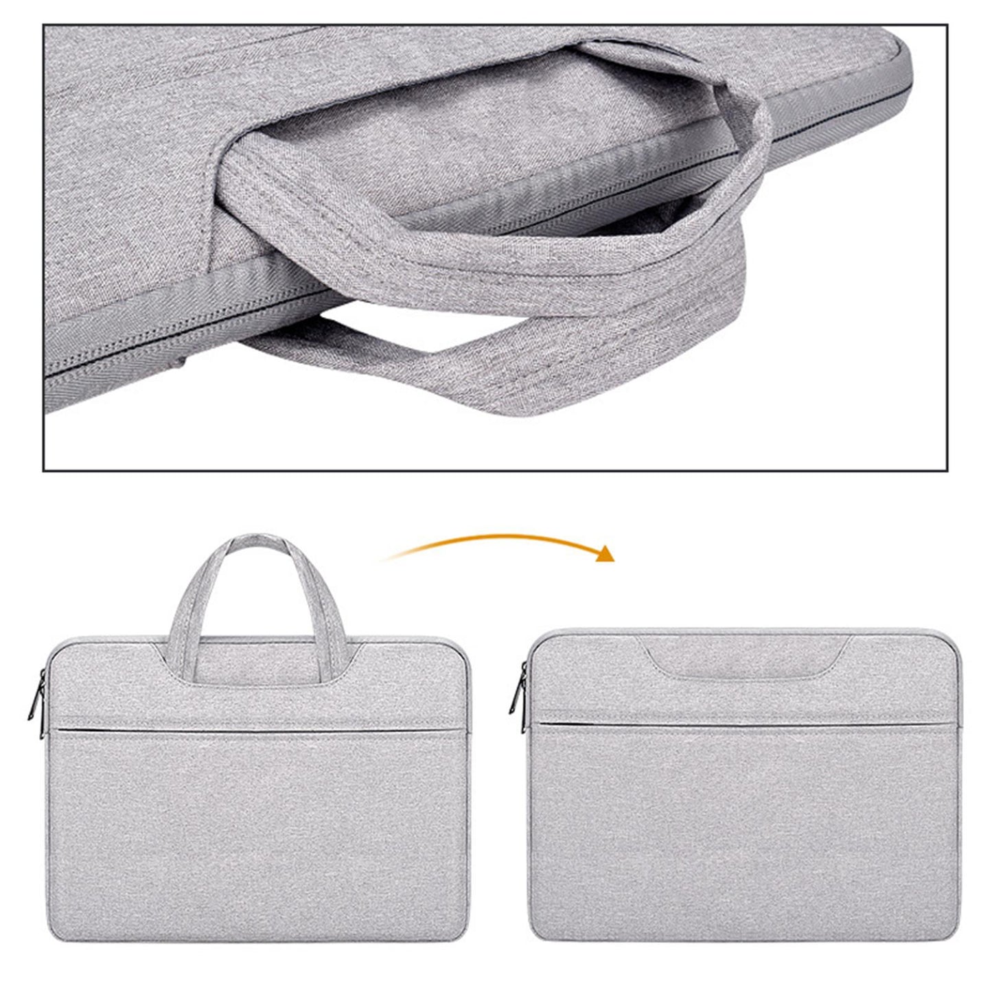 Laptop and Tablet Case Sleeve Waterproof Organizer Pocket for Men Women Grey 15.6 inch
