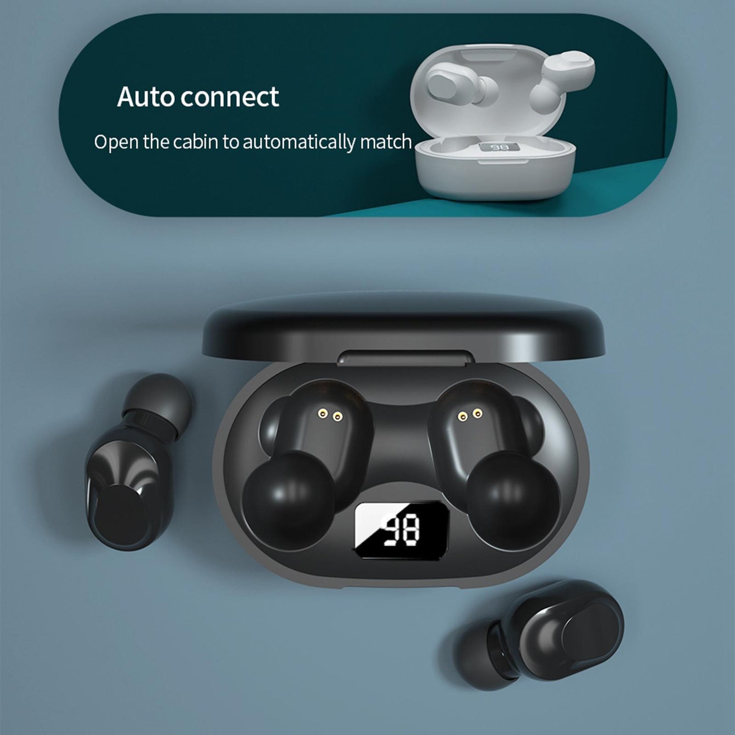 XT91 Bluetooth 5.0 True Wireless Earbuds In Ear for Sport black