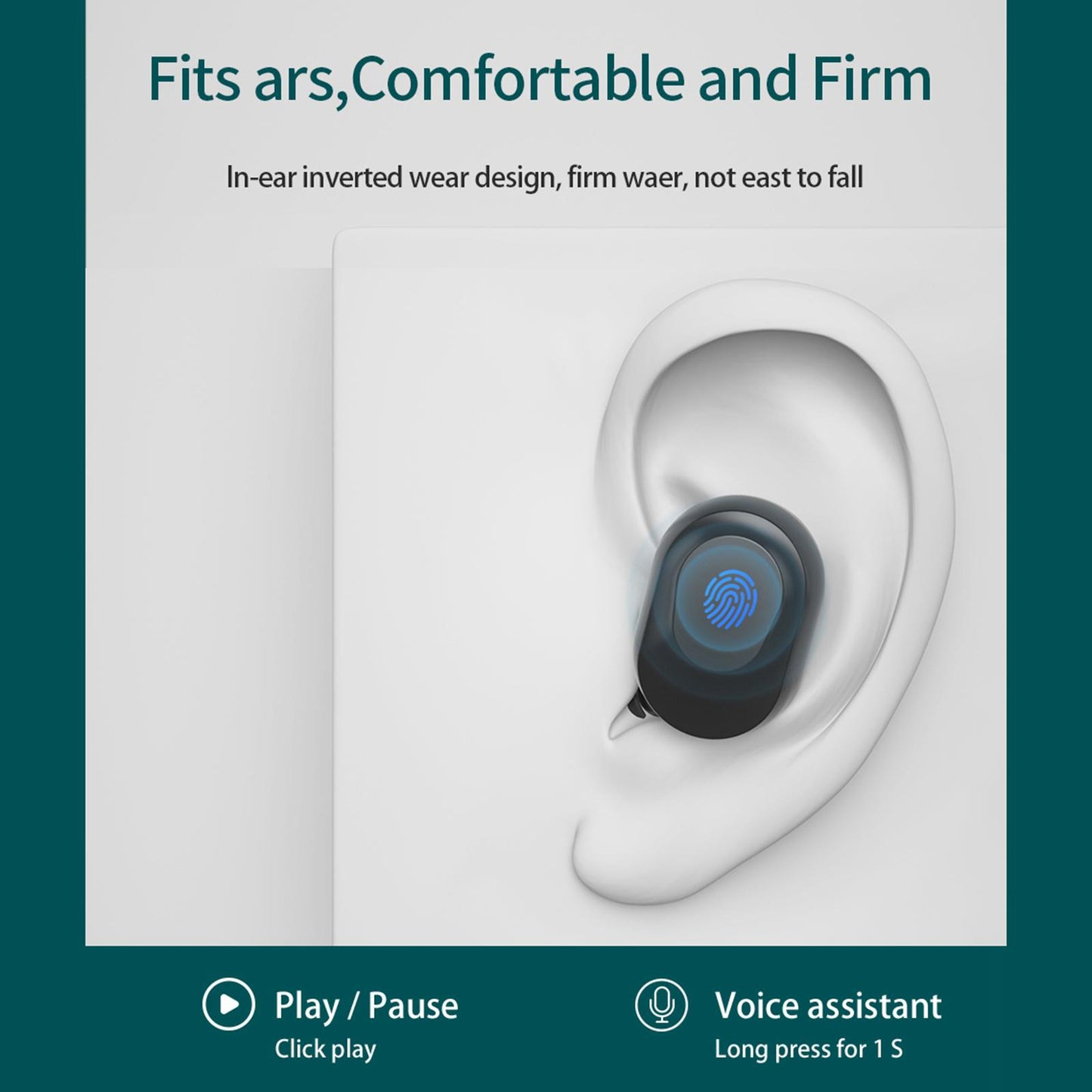 XT91 Bluetooth 5.0 True Wireless Earbuds In Ear for Sport black