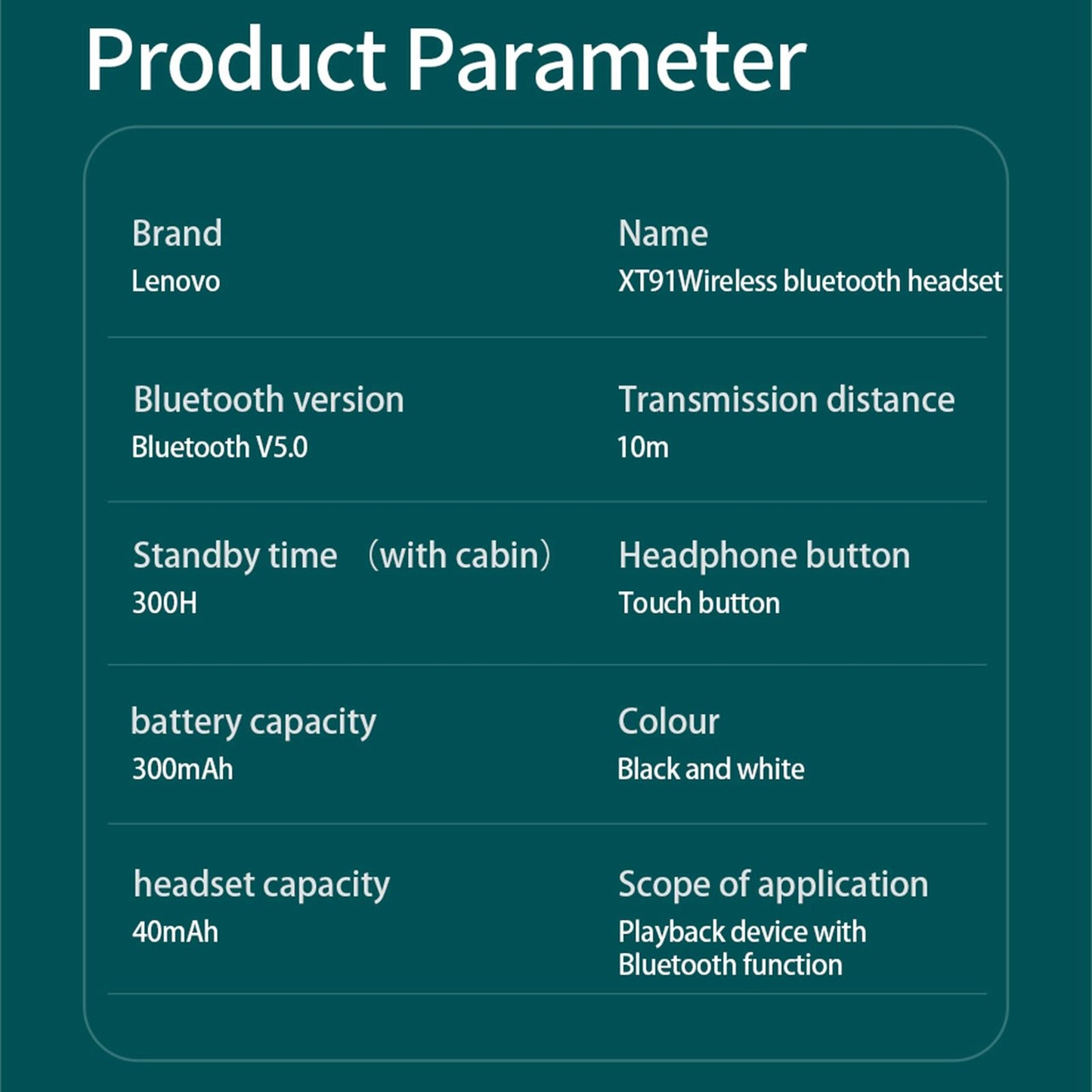 XT91 Bluetooth 5.0 True Wireless Earbuds In Ear for Sport black