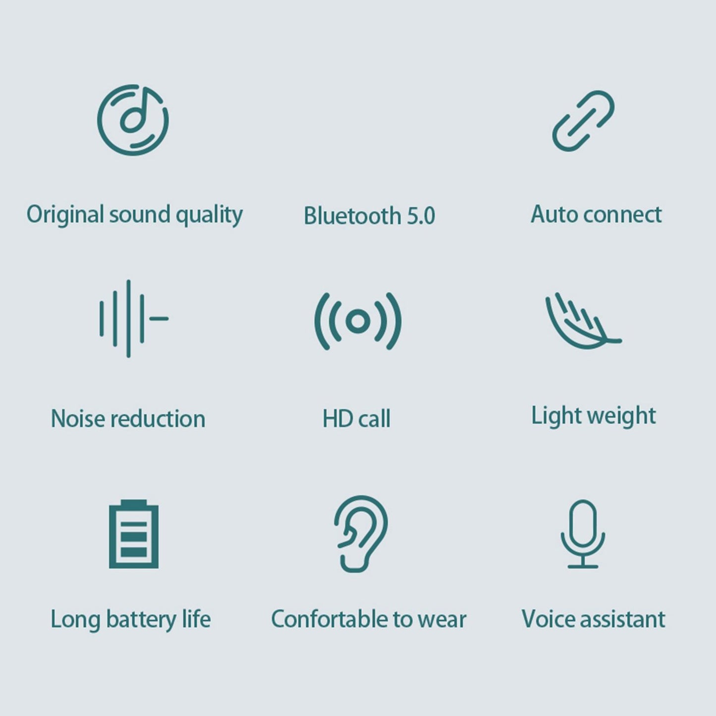 XT91 Bluetooth 5.0 True Wireless Earbuds In Ear for Sport white