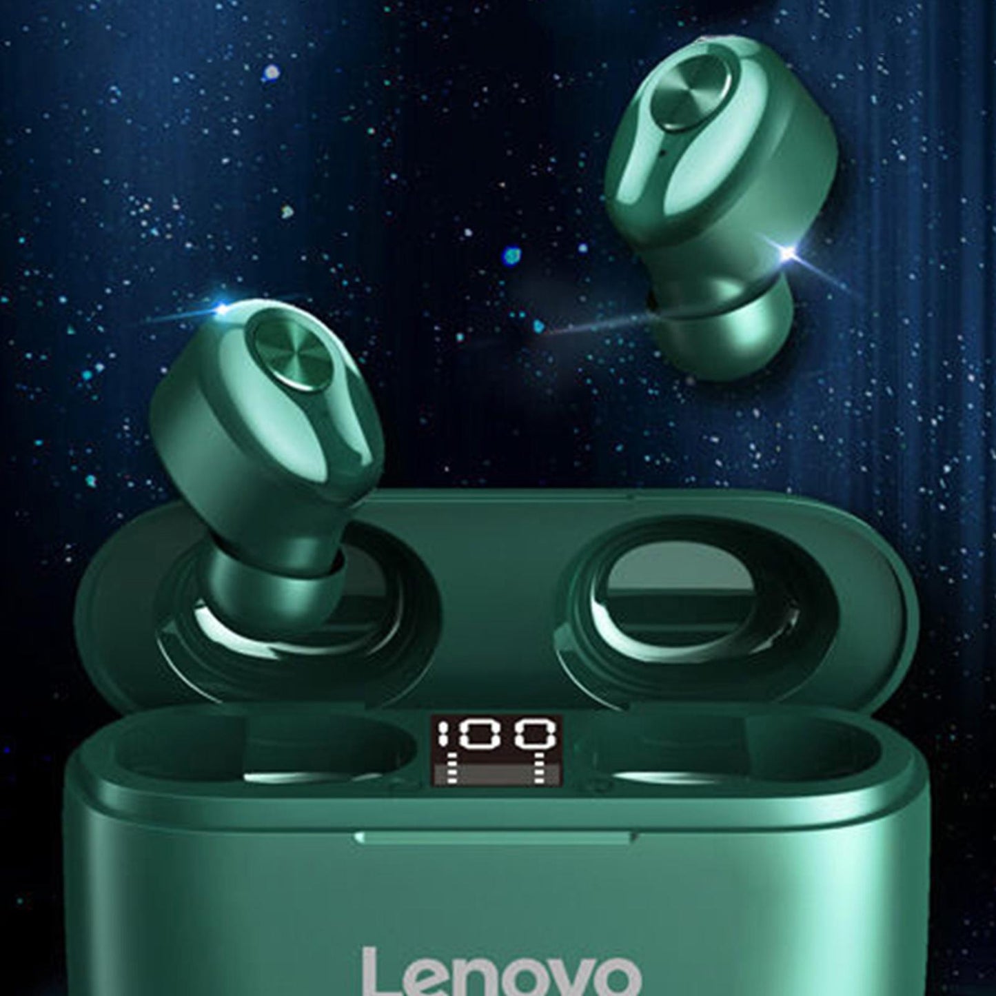 HT18 Bluetooth 5.0 Earphones LED Display Earbuds Headset HIFI Stereo Green