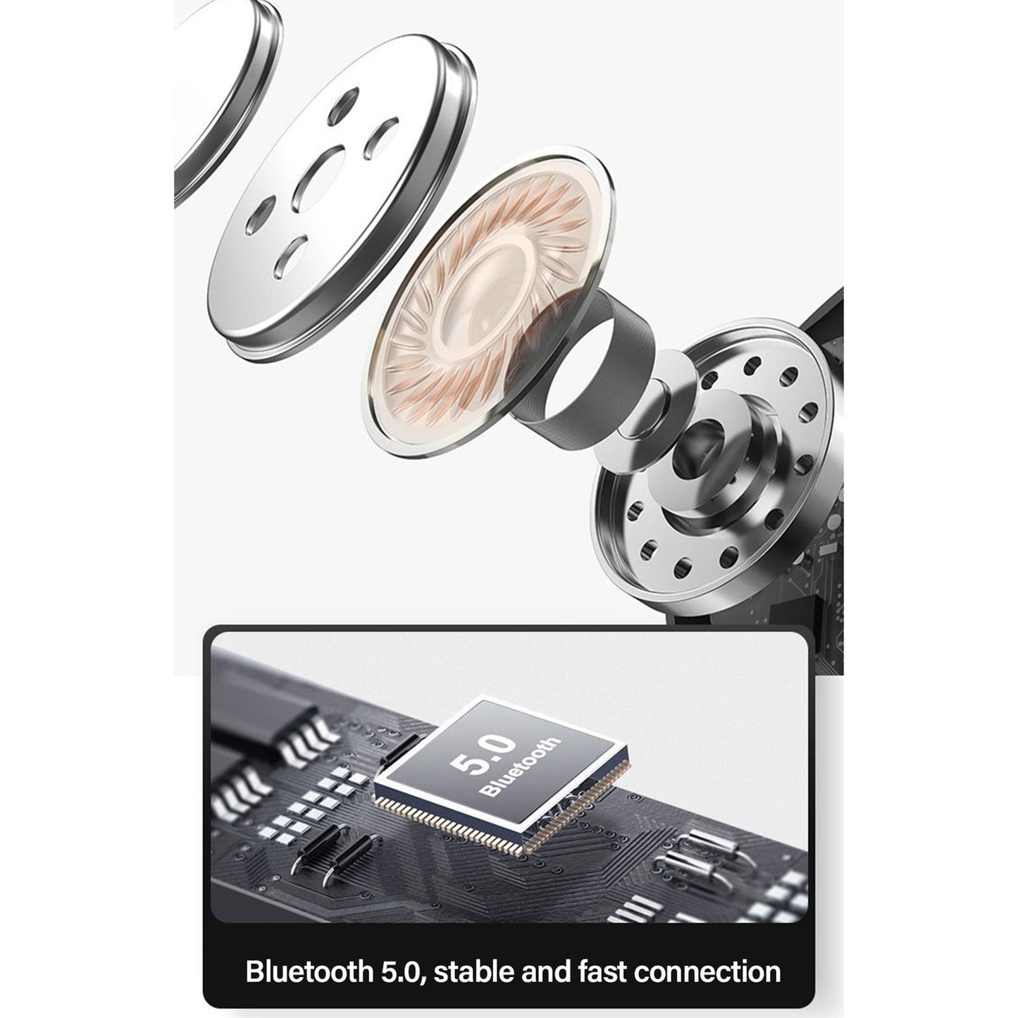 HT18 Bluetooth 5.0 Earphones LED Display Earbuds Headset HIFI Stereo Green