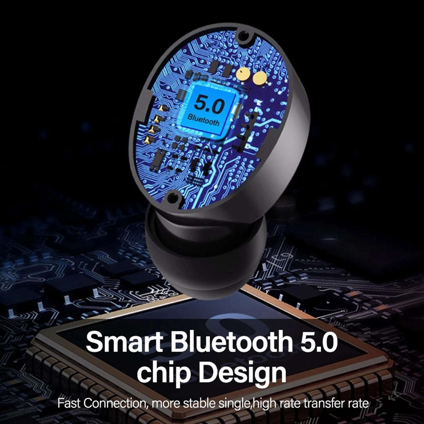 HT18 Bluetooth 5.0 Earphones LED Display Earbuds Headset HIFI Stereo Green