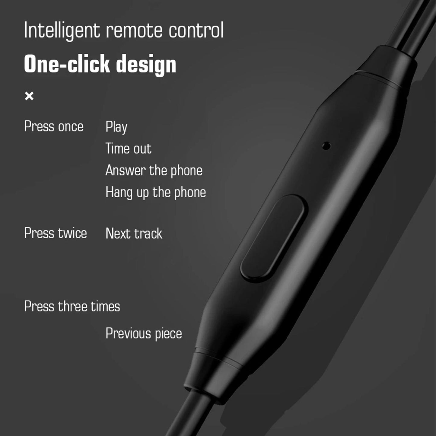 Earphones Headphones with Microphone Tangle Free 3.5mm for Smartphones black