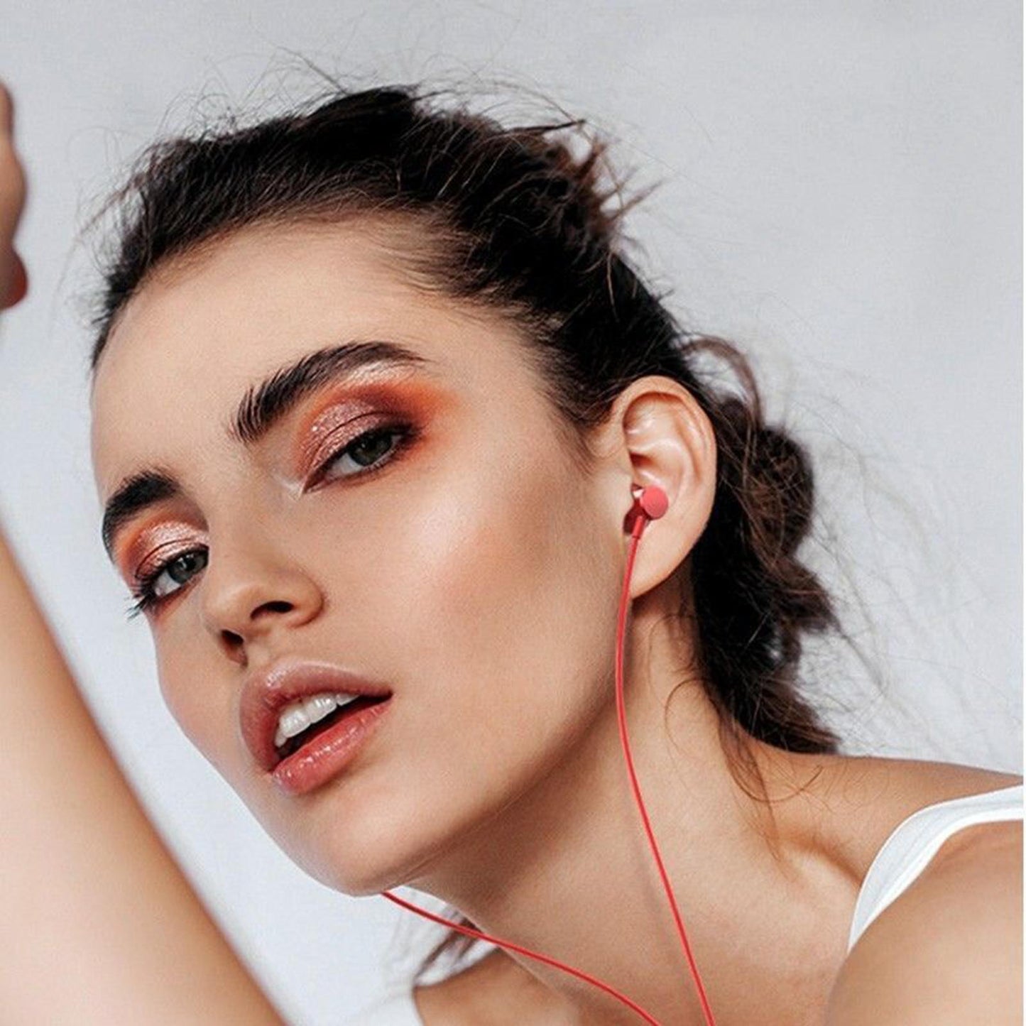 Earphones Headphones with Microphone Tangle Free 3.5mm for Smartphones black